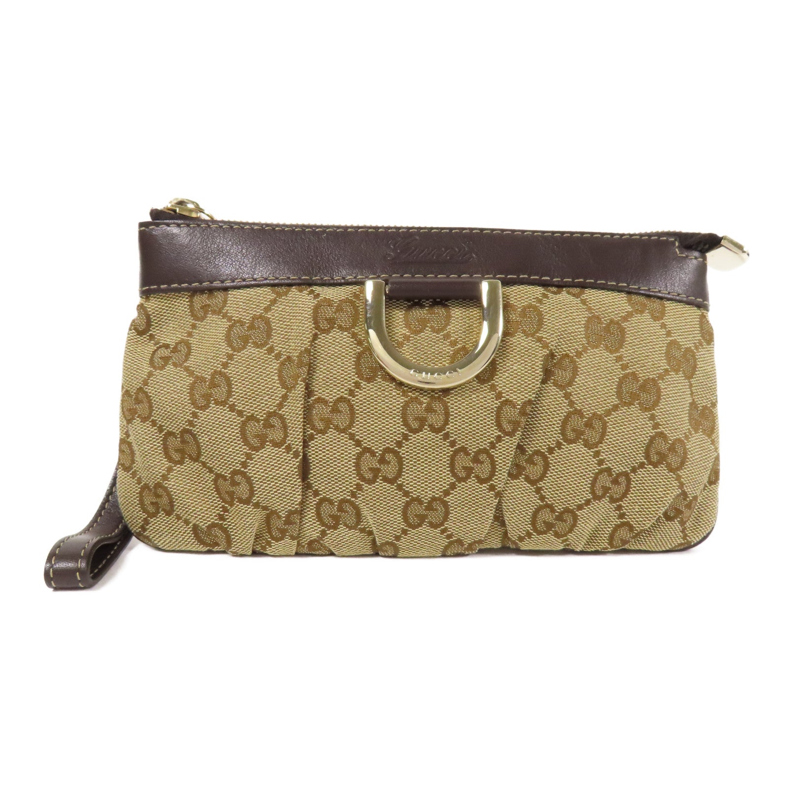 GUCCI 帆布Clutch Bag金扣手拿包