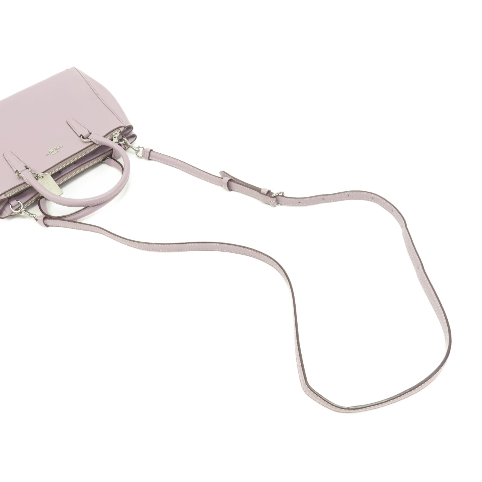 COACH 牛皮皮革Shoulder Bag銀扣手挽肩背兩用袋紫色