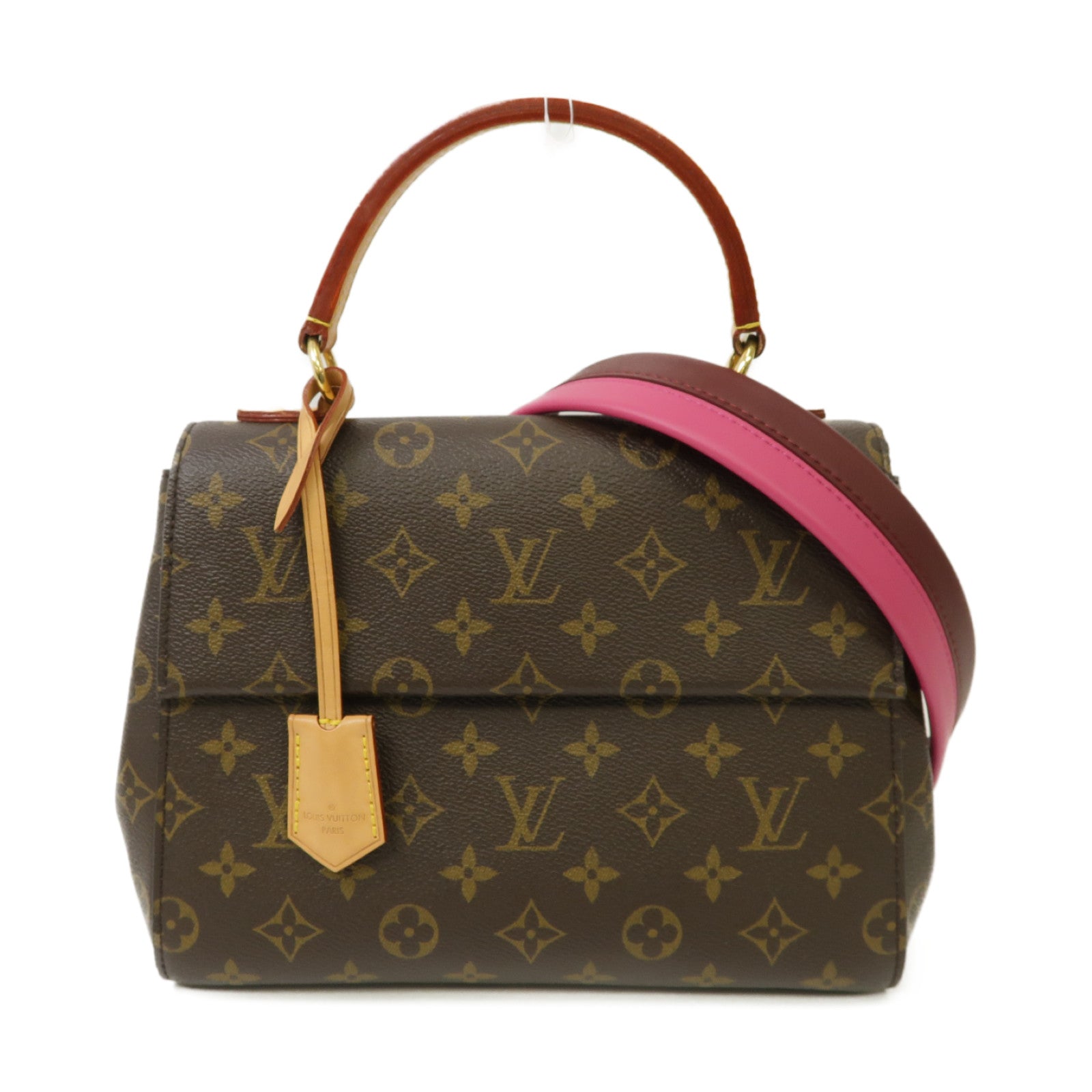 LOUIS VUITTON Monogram Cluny BB金扣手挽肩背兩用袋啡色