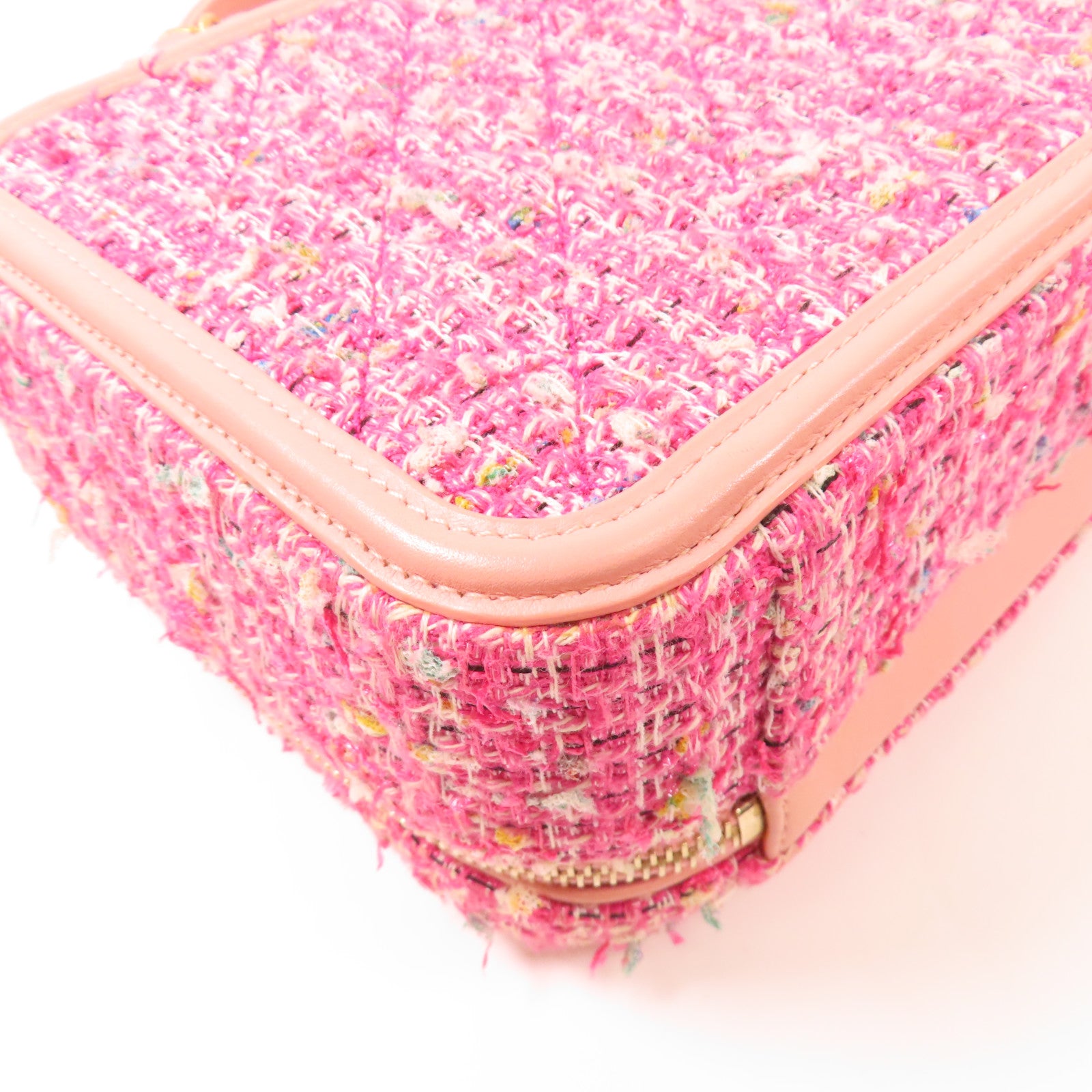 CHANEL Tweed Vanity Case金扣手挽肩背兩用袋