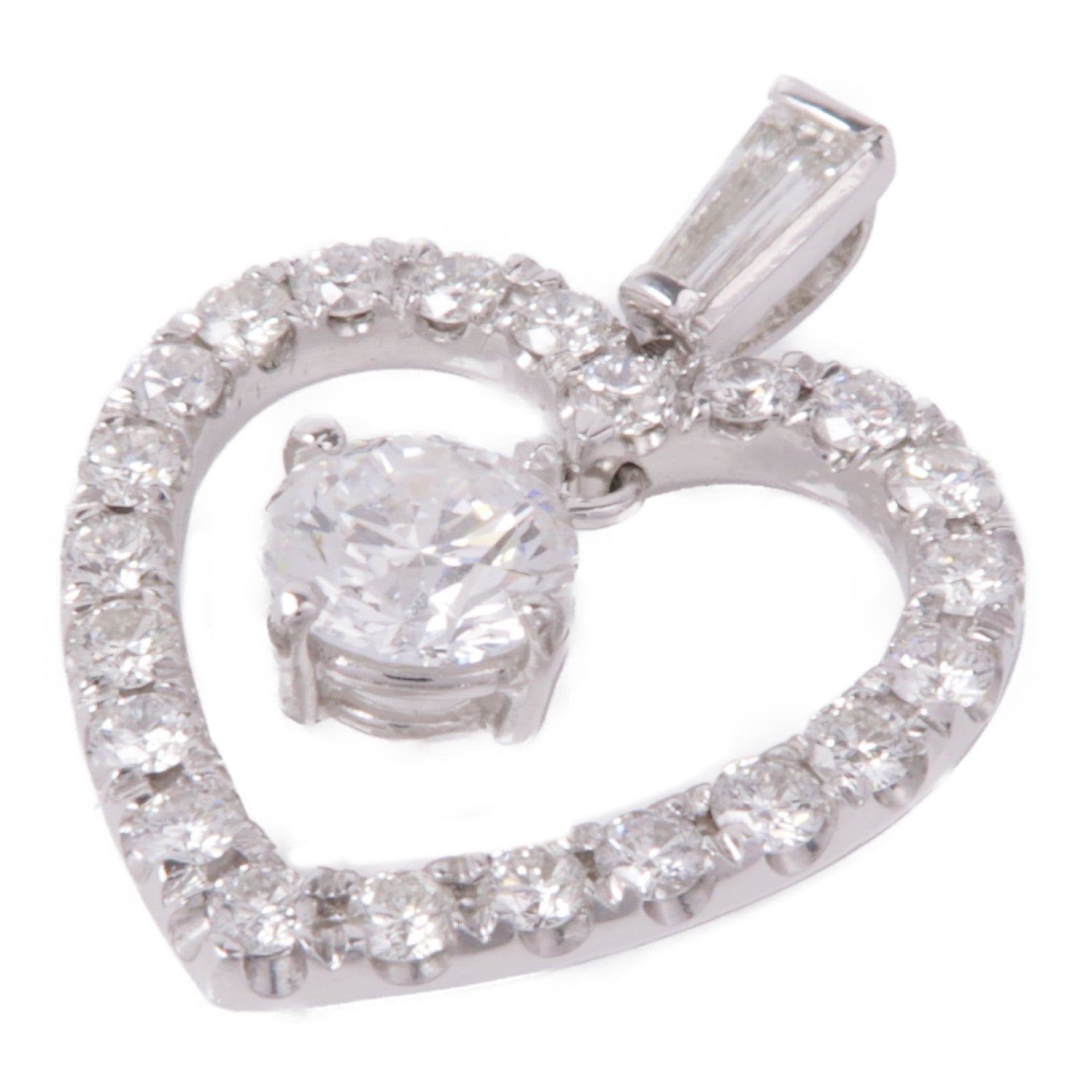 JEWELRY 18K白金Diamond Pendant Top鑽石吊墜