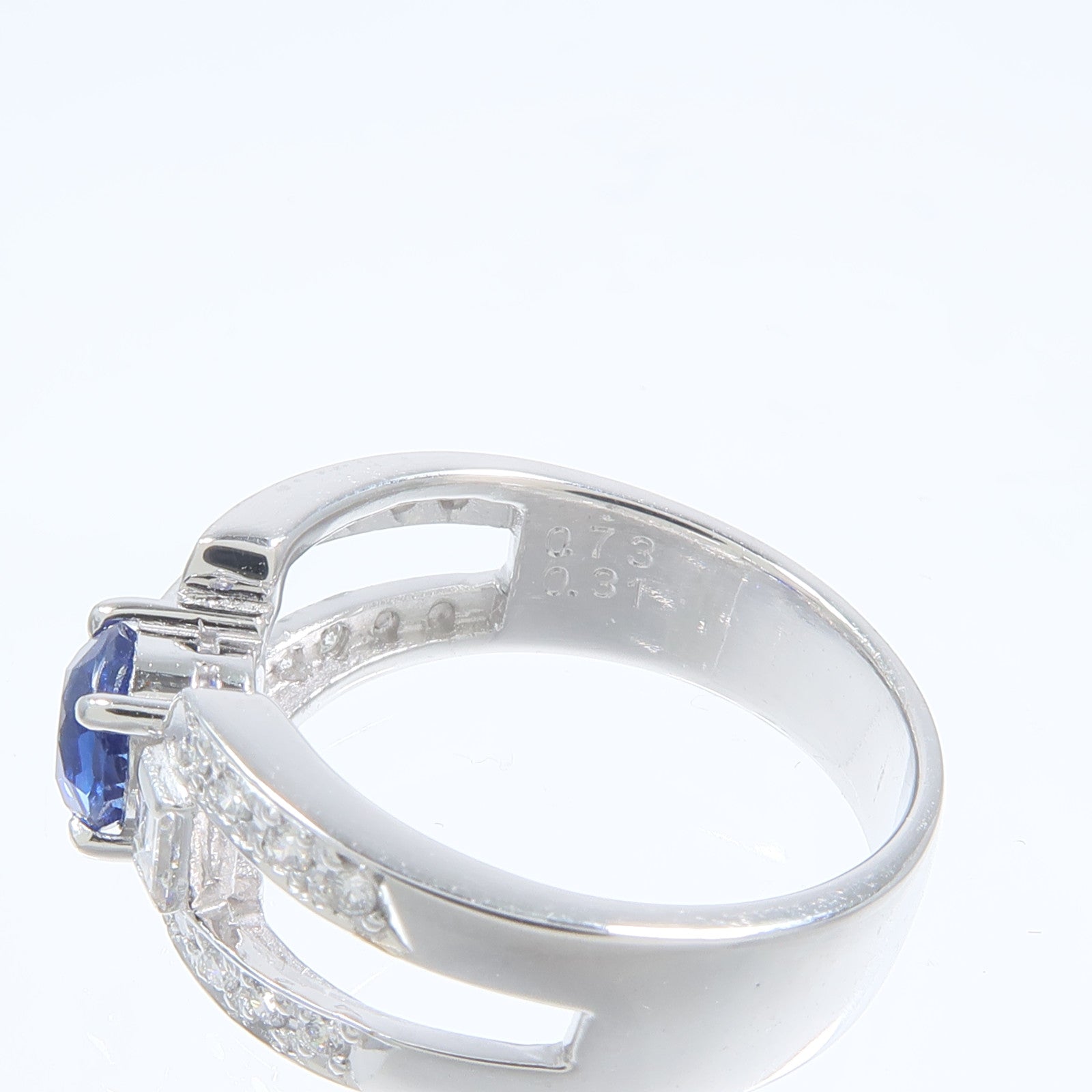 JEWELRY 【激減優惠】Pt900鉑金Sapphire Diamond Ring藍寶石/鑽石戒指