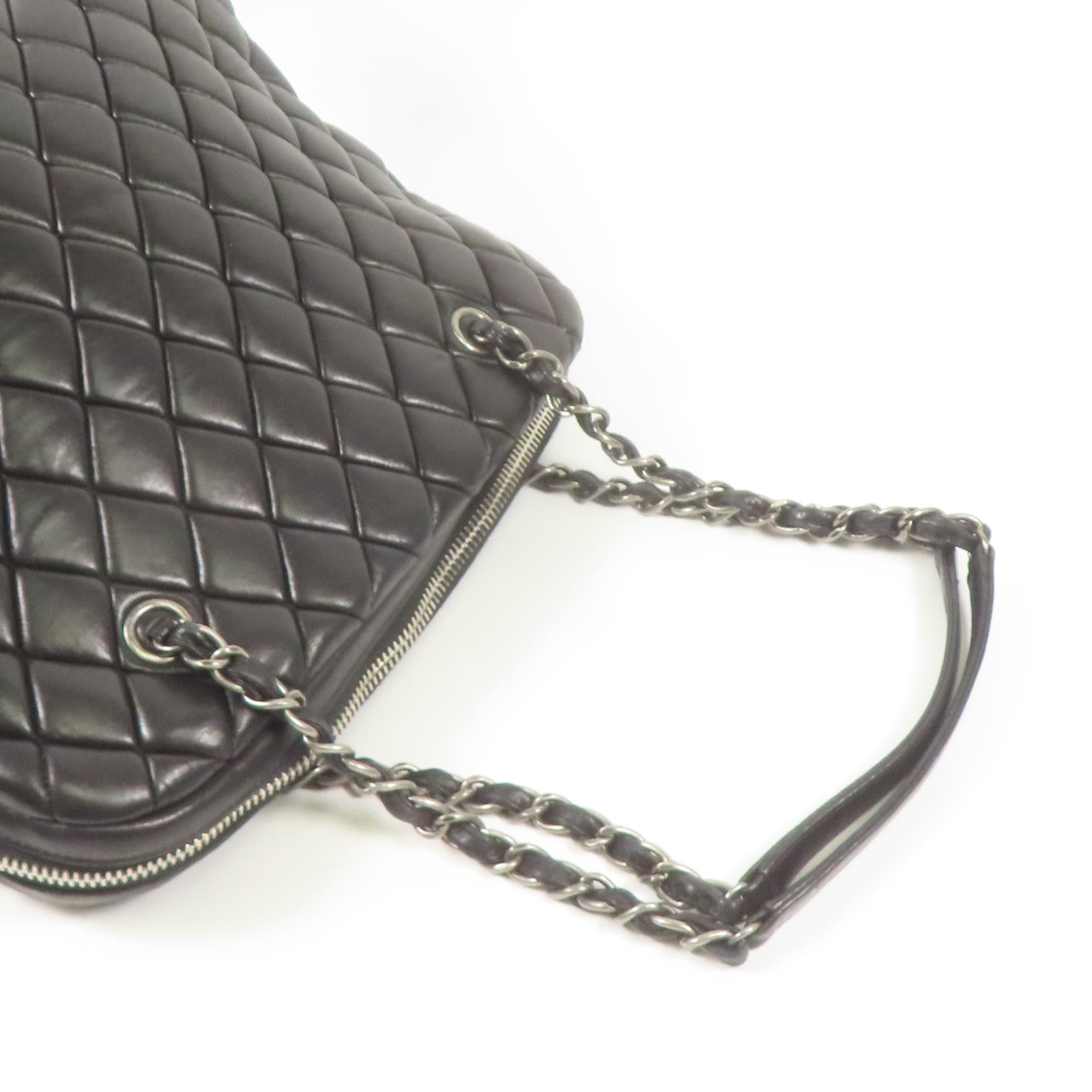 CHANEL 牛皮皮革Chain Shoulder銀扣鏈帶肩背袋