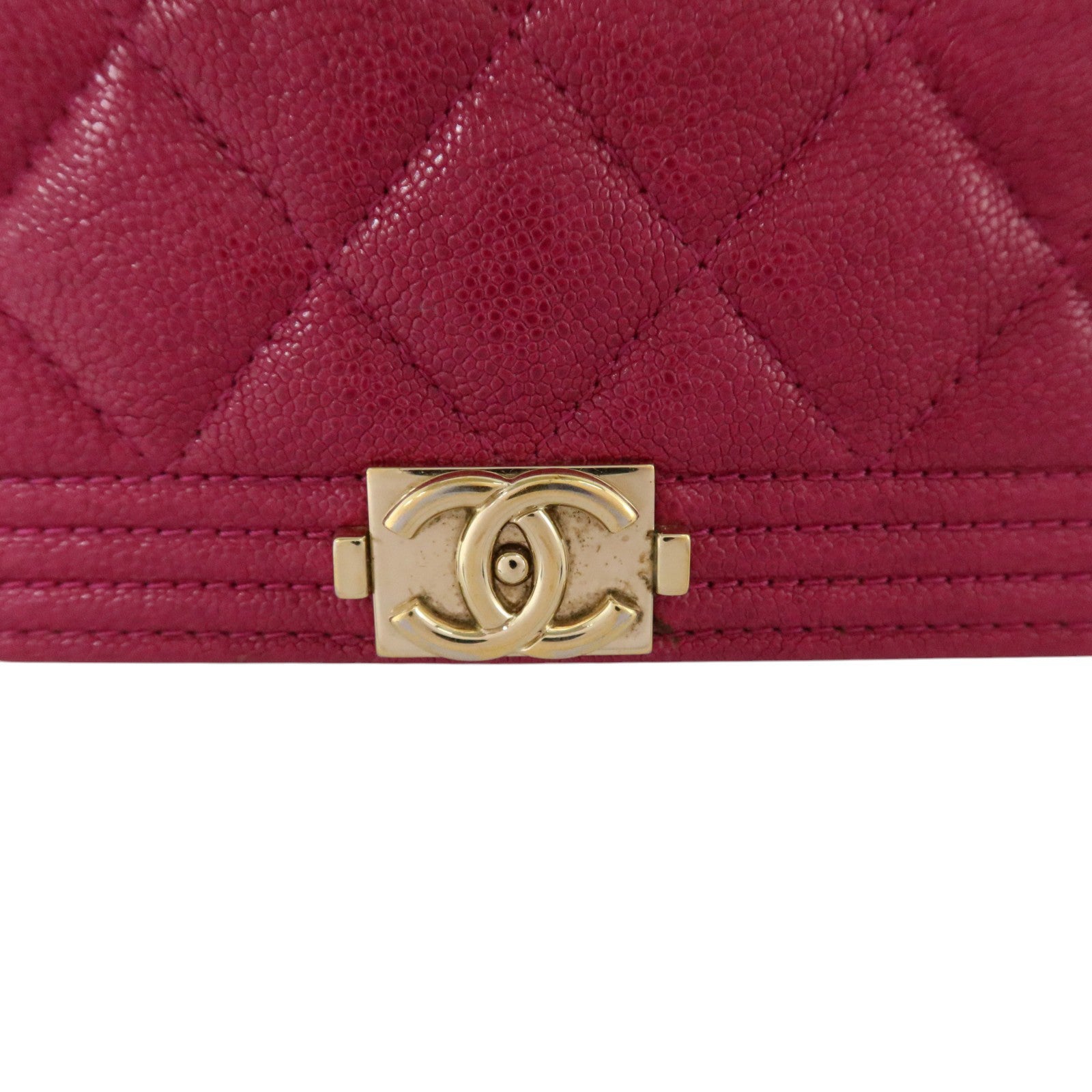 CHANEL 牛皮皮革Boy Chanel Long Wallet金扣長錢包