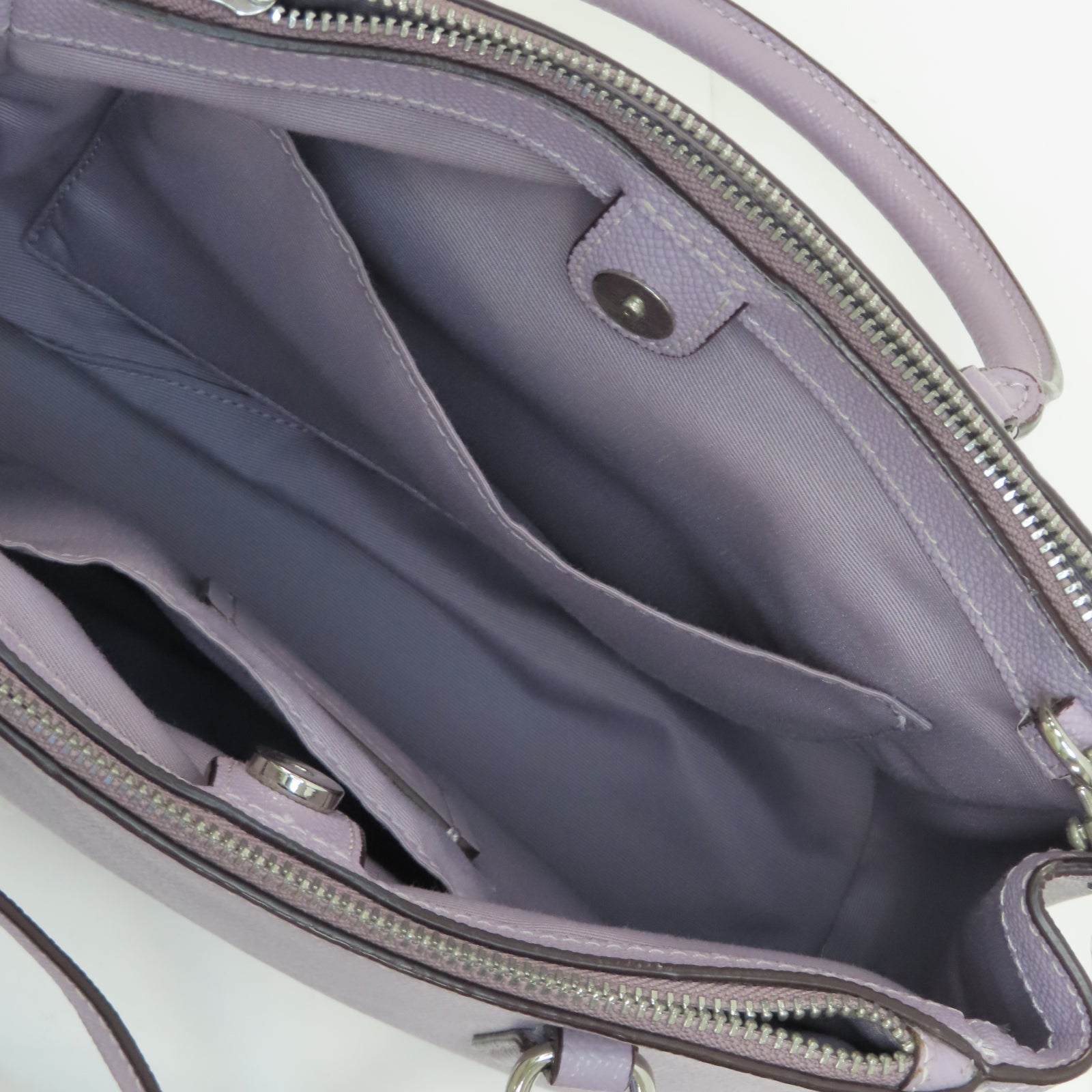 COACH 牛皮皮革Shoulder Bag銀扣手挽肩背兩用袋紫色