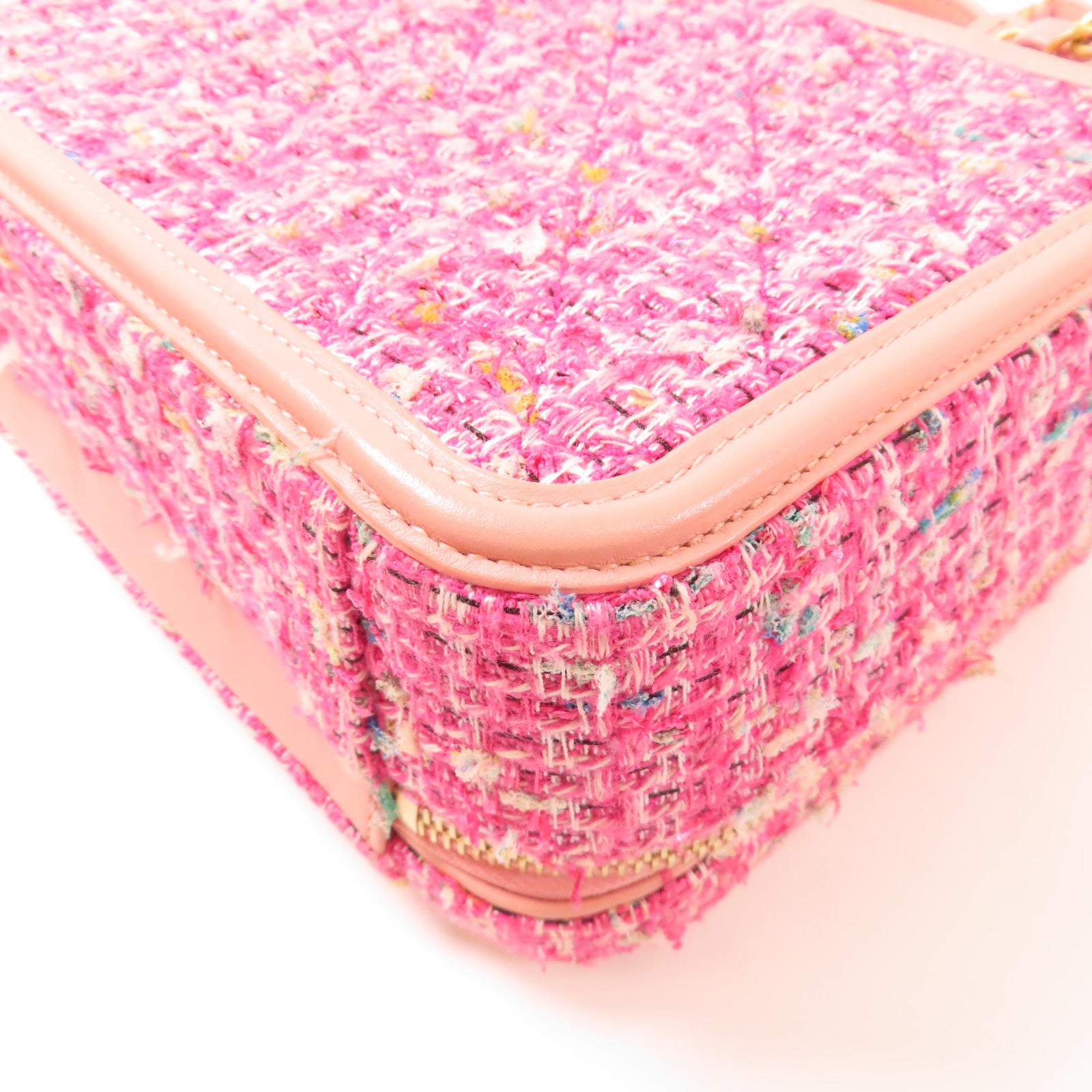 CHANEL Tweed Vanity Case金扣手挽肩背兩用袋