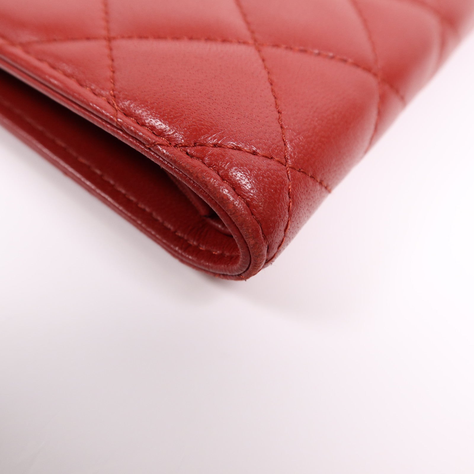 CHANEL 羊皮皮革Long Wallet銀扣長錢包