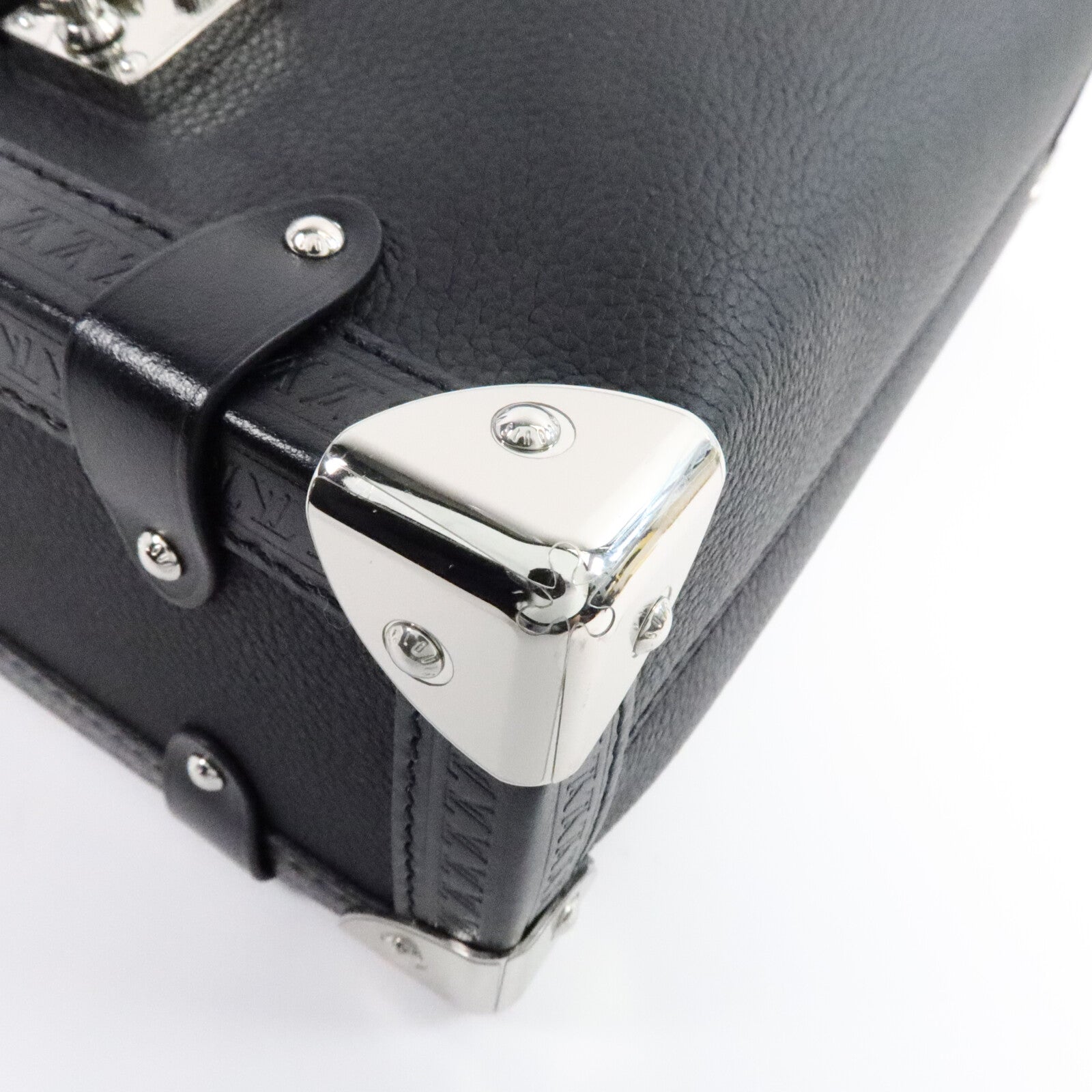 LOUIS VUITTON 牛皮皮革Side Trunk MM銀扣手挽肩背兩用袋