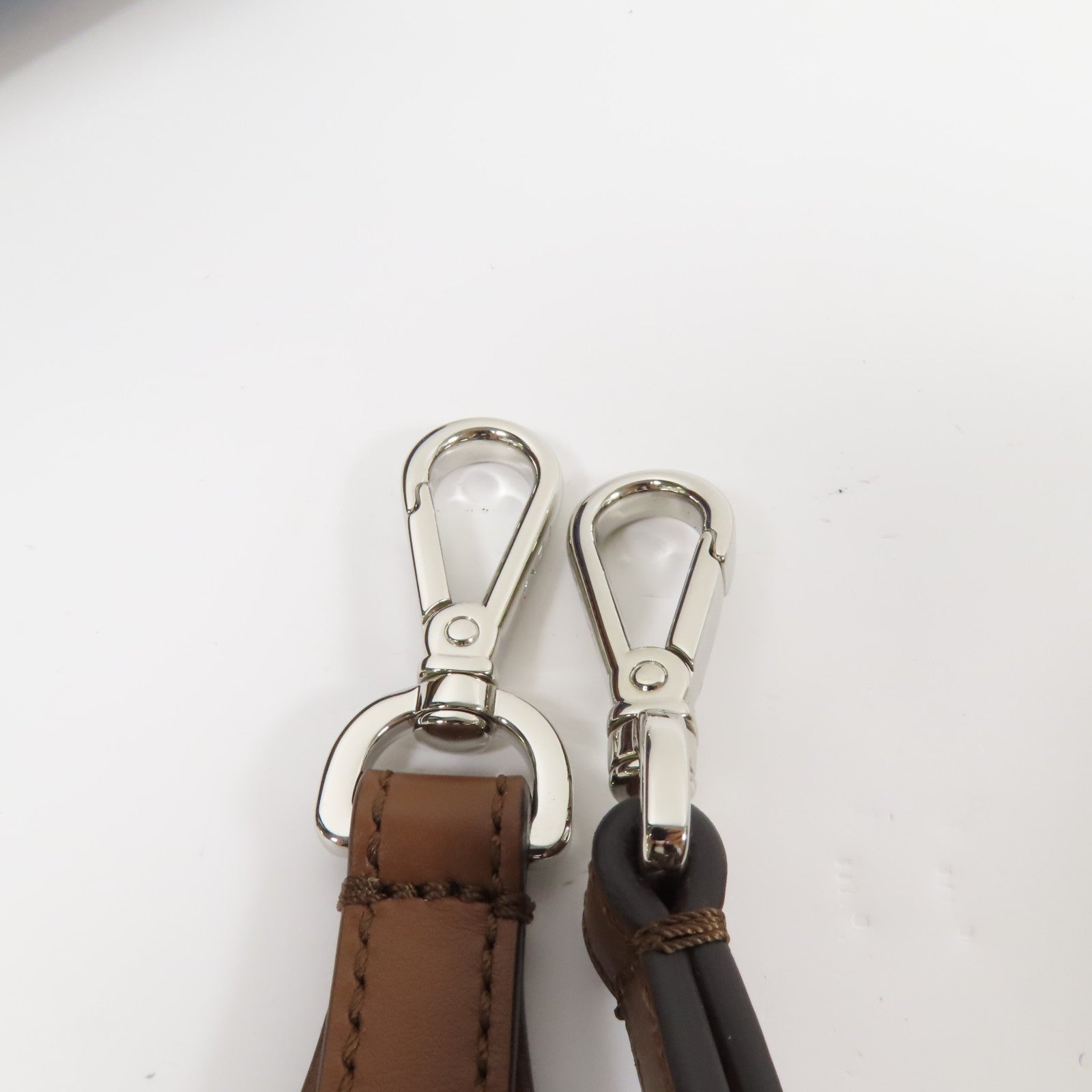 FENDI 帆布Double Baguette銀扣肩背袋藍色/棕色