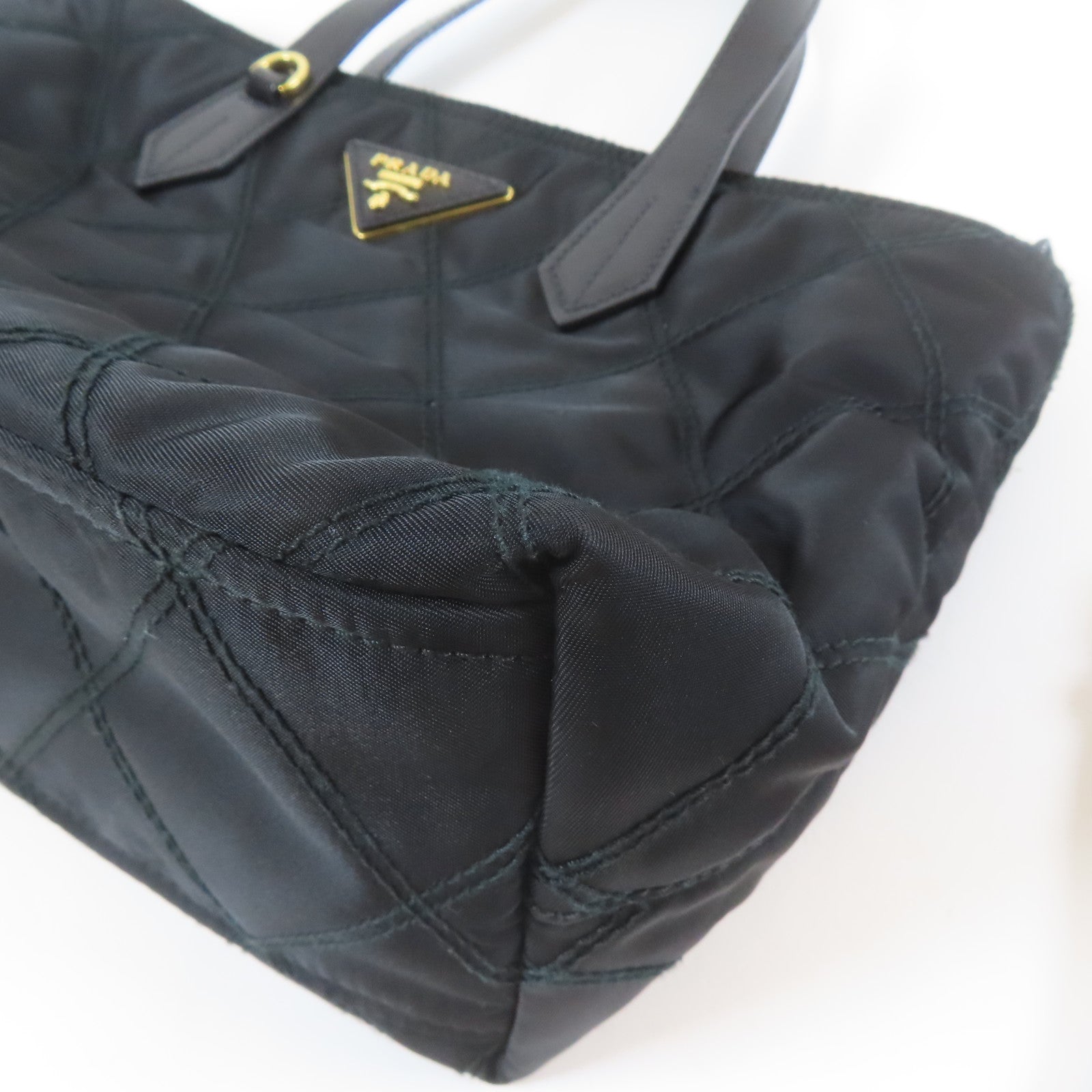 PRADA 尼龍Shoulder Bag金扣手挽肩背兩用袋黑色