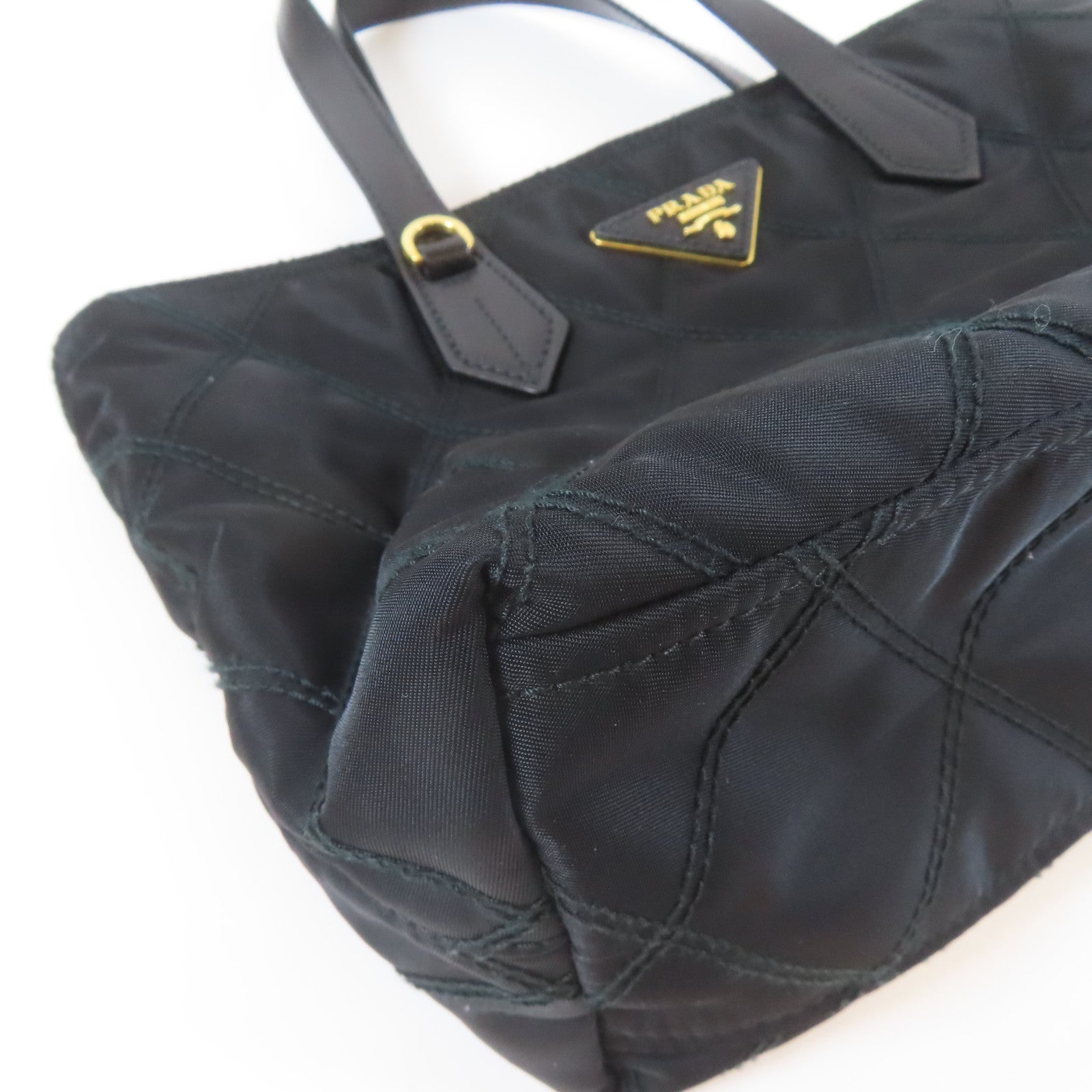 PRADA 尼龍Shoulder Bag金扣手挽肩背兩用袋黑色