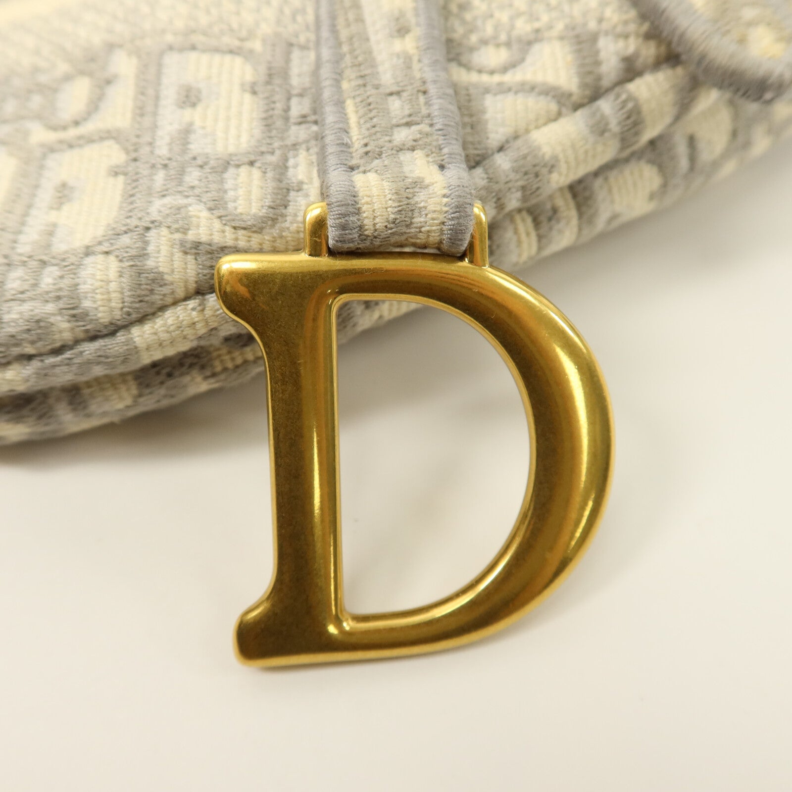 Dior 帆布Oblique Jacquard Saddle銀扣肩背袋