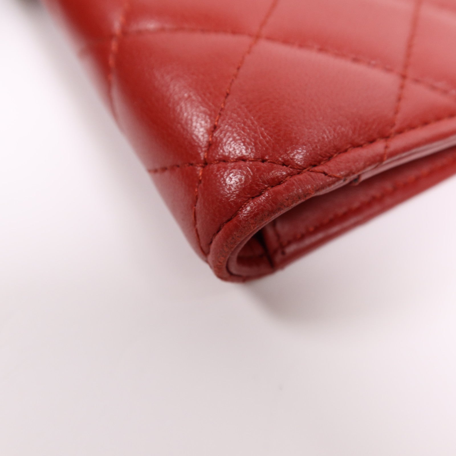 CHANEL 羊皮皮革Long Wallet銀扣長錢包