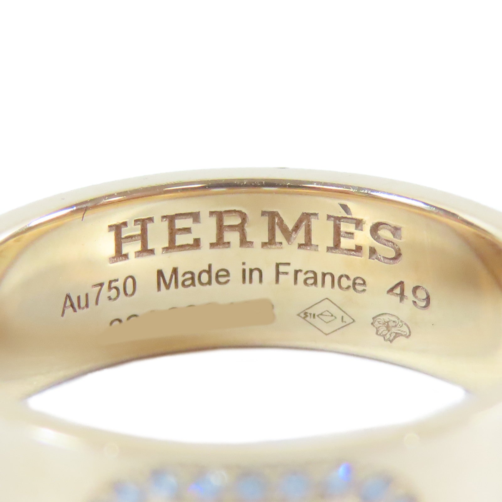 HERMES 18K玫瑰金 H Dancre Ring 4.6g 戒指 US#4.5