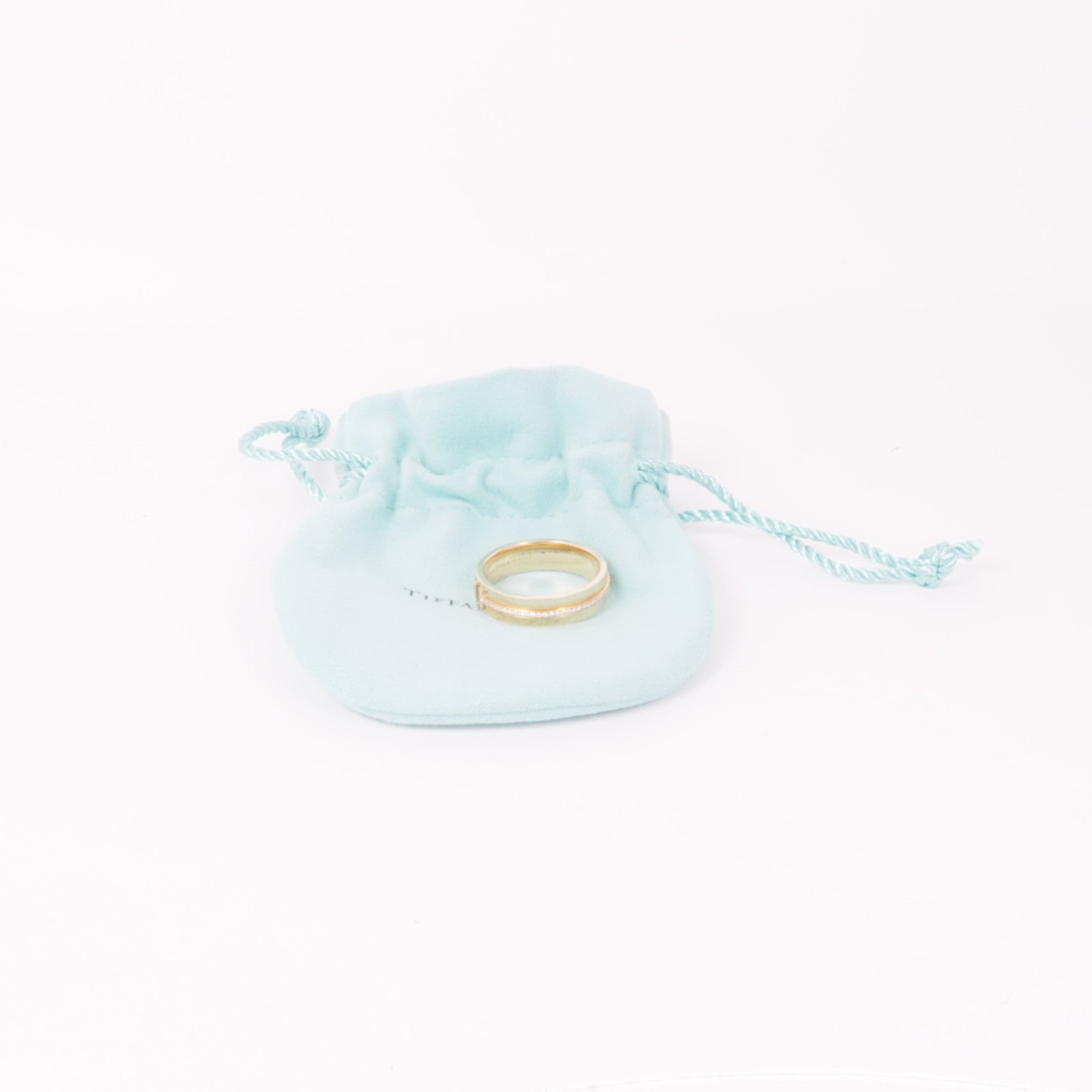 TIFFANY＆CO 18K玫瑰金T Narrow Diamond Ring鑽石戒指US#8.75