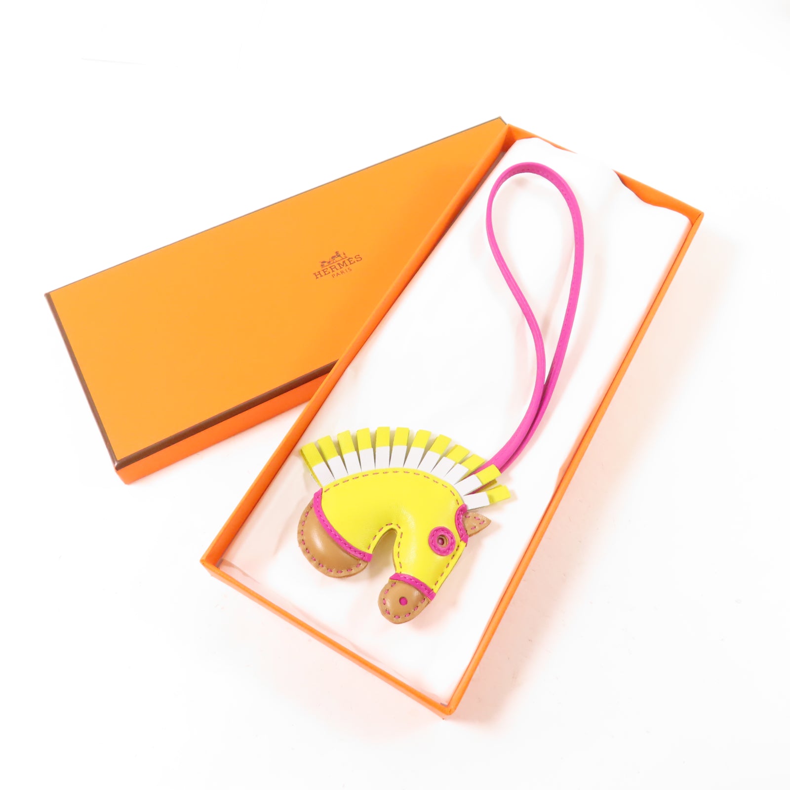 HERMES Swift皮革Charm掛飾黄色