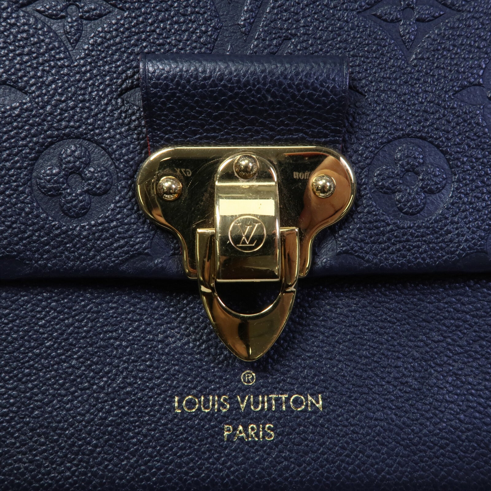 LOUIS VUITTON Monogram Empreinte Vavin PM鏈帶肩背袋深藍色