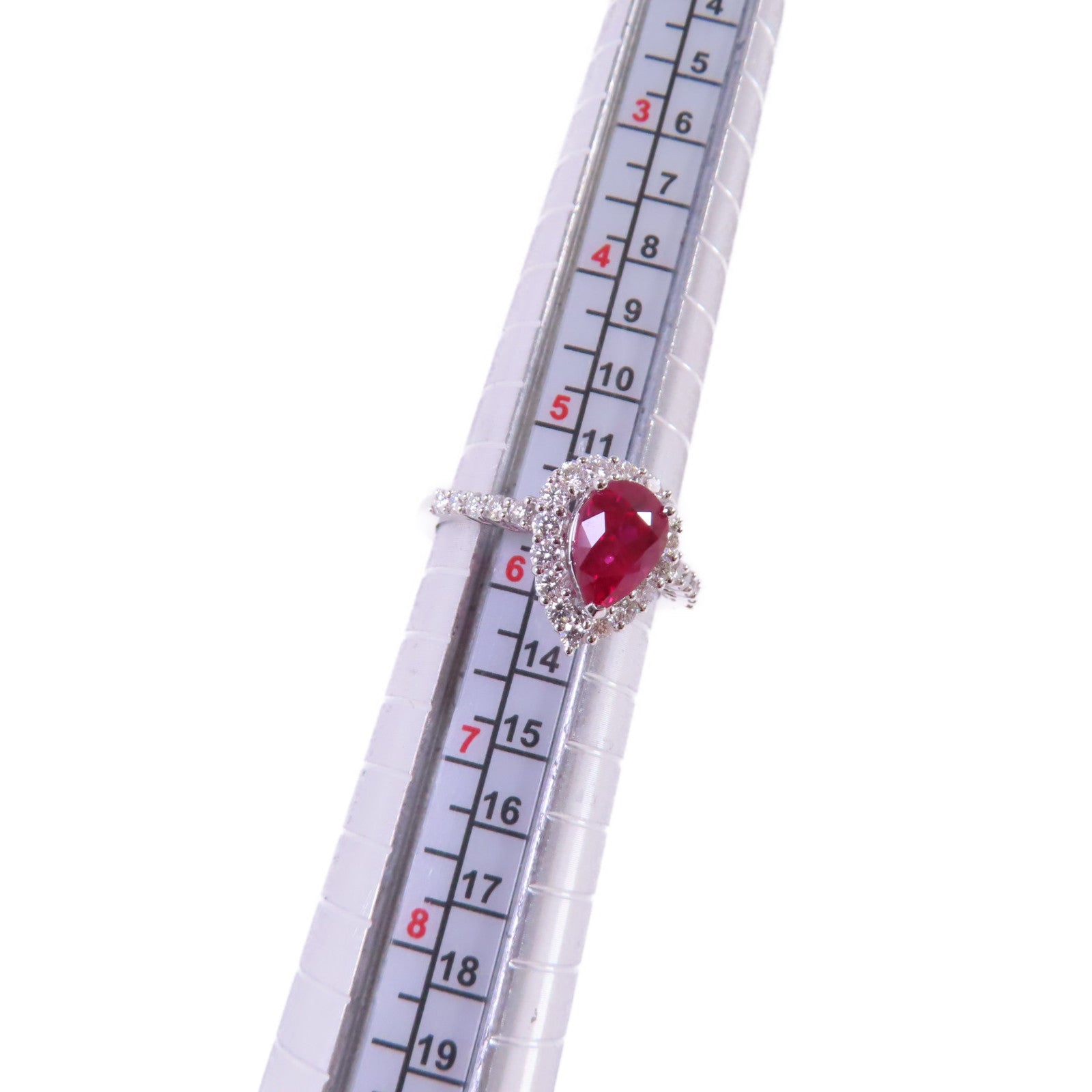 JEWELRY 【激減優惠】18K白金/1.77ct紅寶石/0.53ct鑽石Ruby Diamond Ring戒指US#5.75