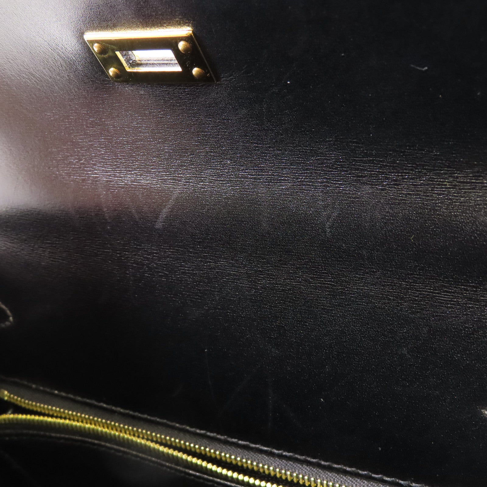 HERMES Boxcalf皮革Kelly 25金扣手挽肩背兩用袋Noir