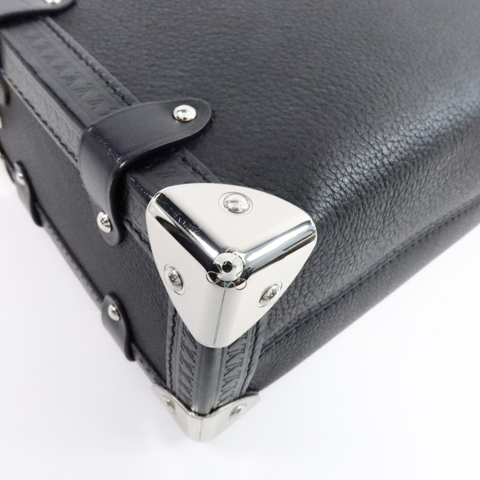 LOUIS VUITTON 牛皮皮革Side Trunk MM銀扣手挽肩背兩用袋