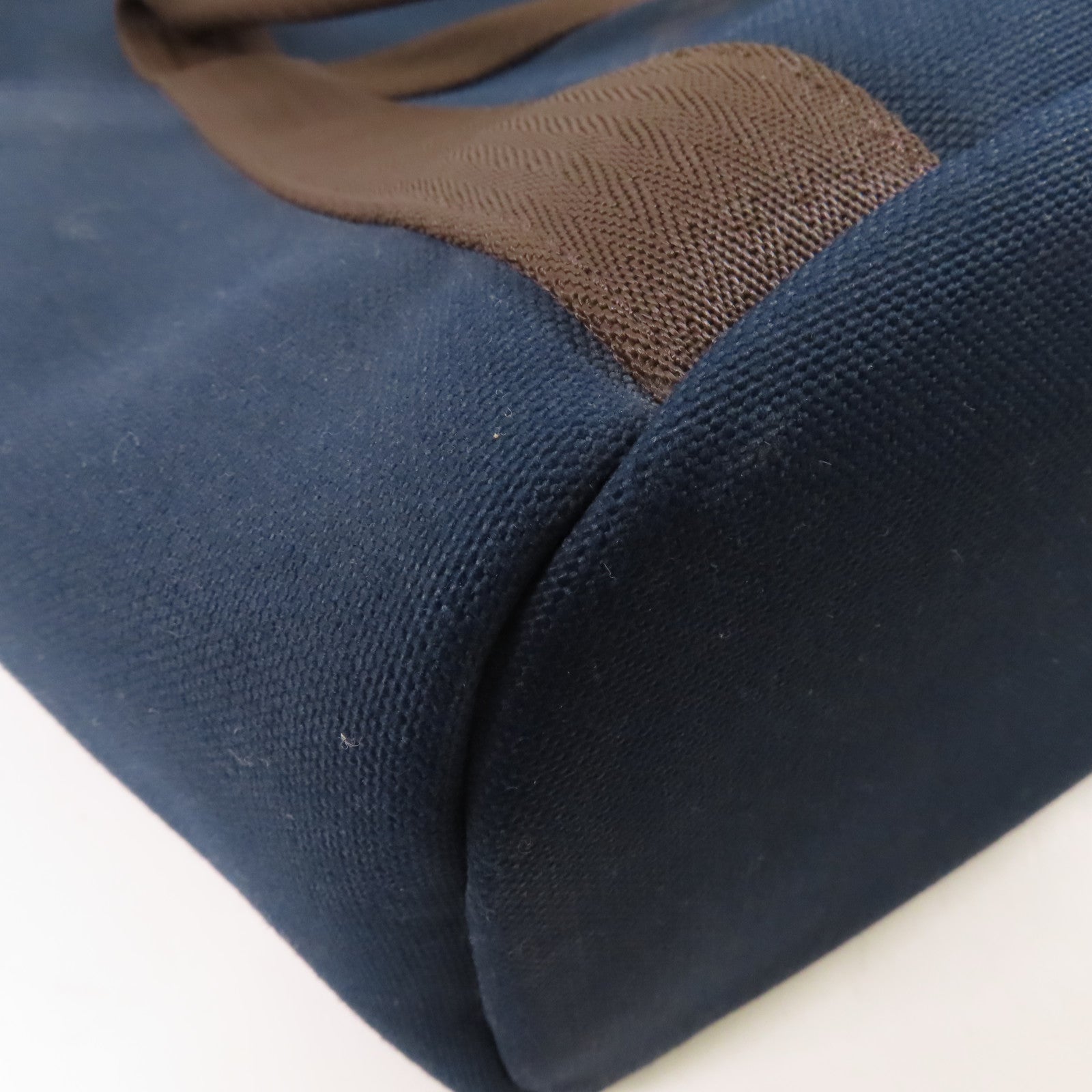 HERMES 【激減優惠】帆布Pansage Groom手挽肩背兩用袋Blue Navy/Feu