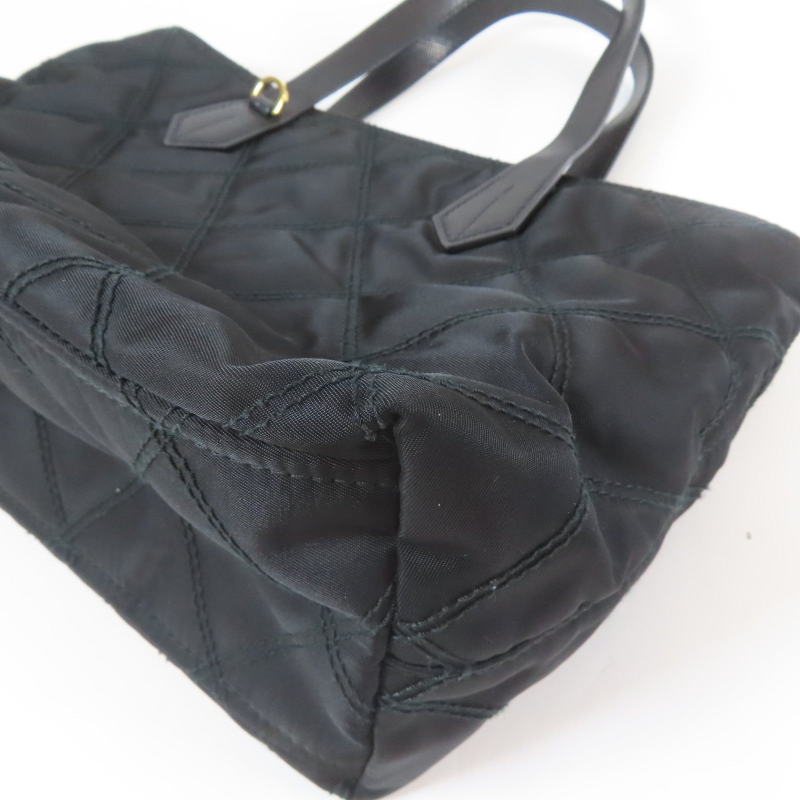 PRADA 尼龍Shoulder Bag金扣手挽肩背兩用袋黑色
