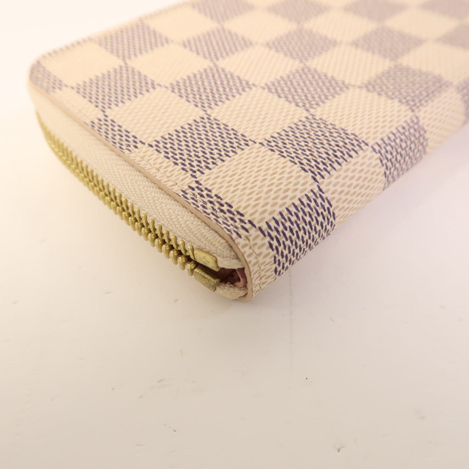 LOUIS VUITTON Damier Azur Clemence Long Wallet金扣長錢包