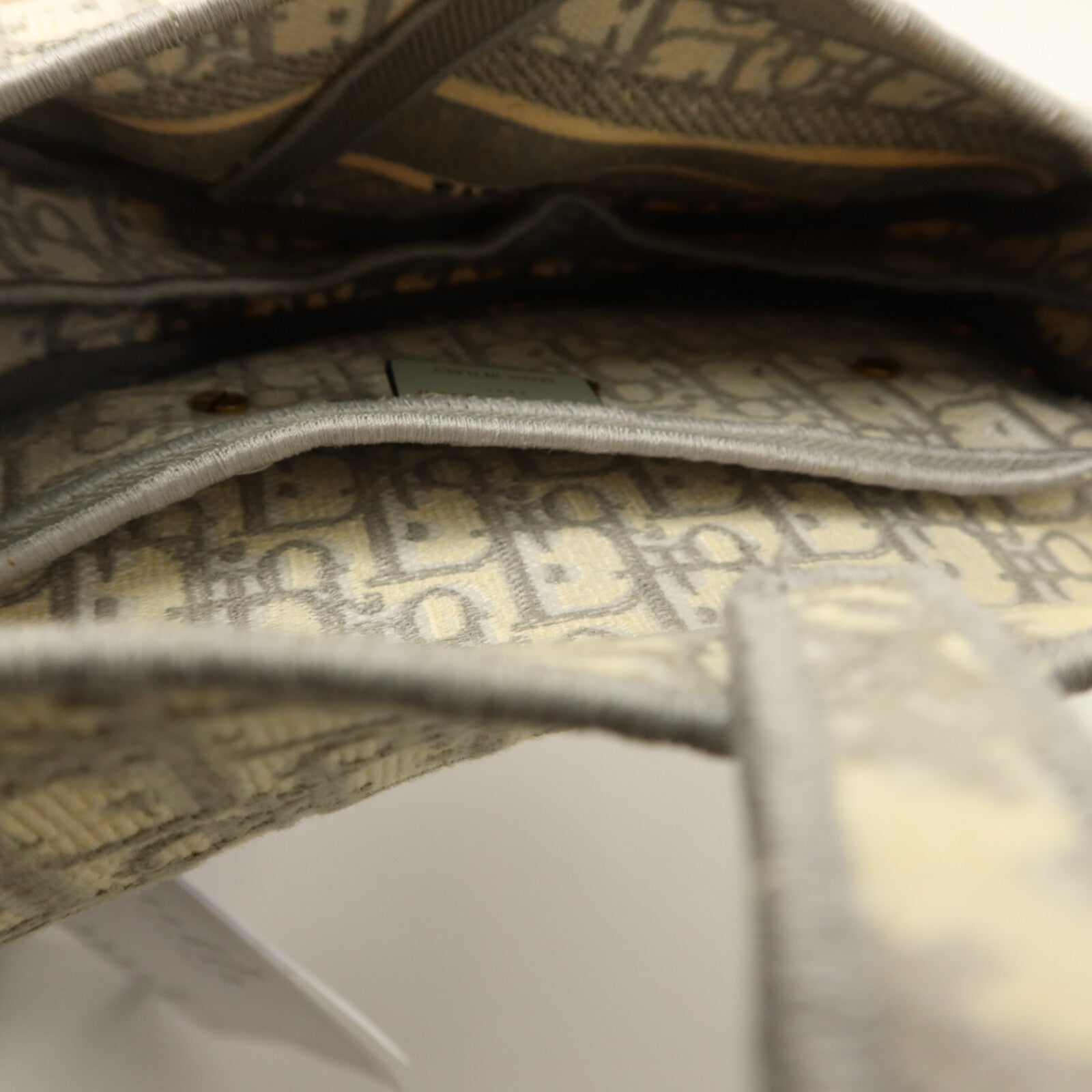 Dior 帆布Oblique Jacquard Saddle銀扣肩背袋