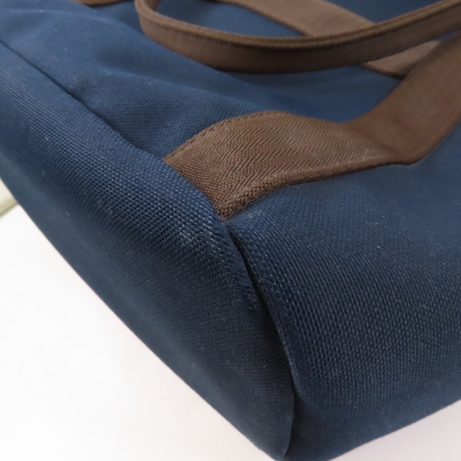 HERMES 【激減優惠】帆布Pansage Groom手挽肩背兩用袋Blue Navy/Feu