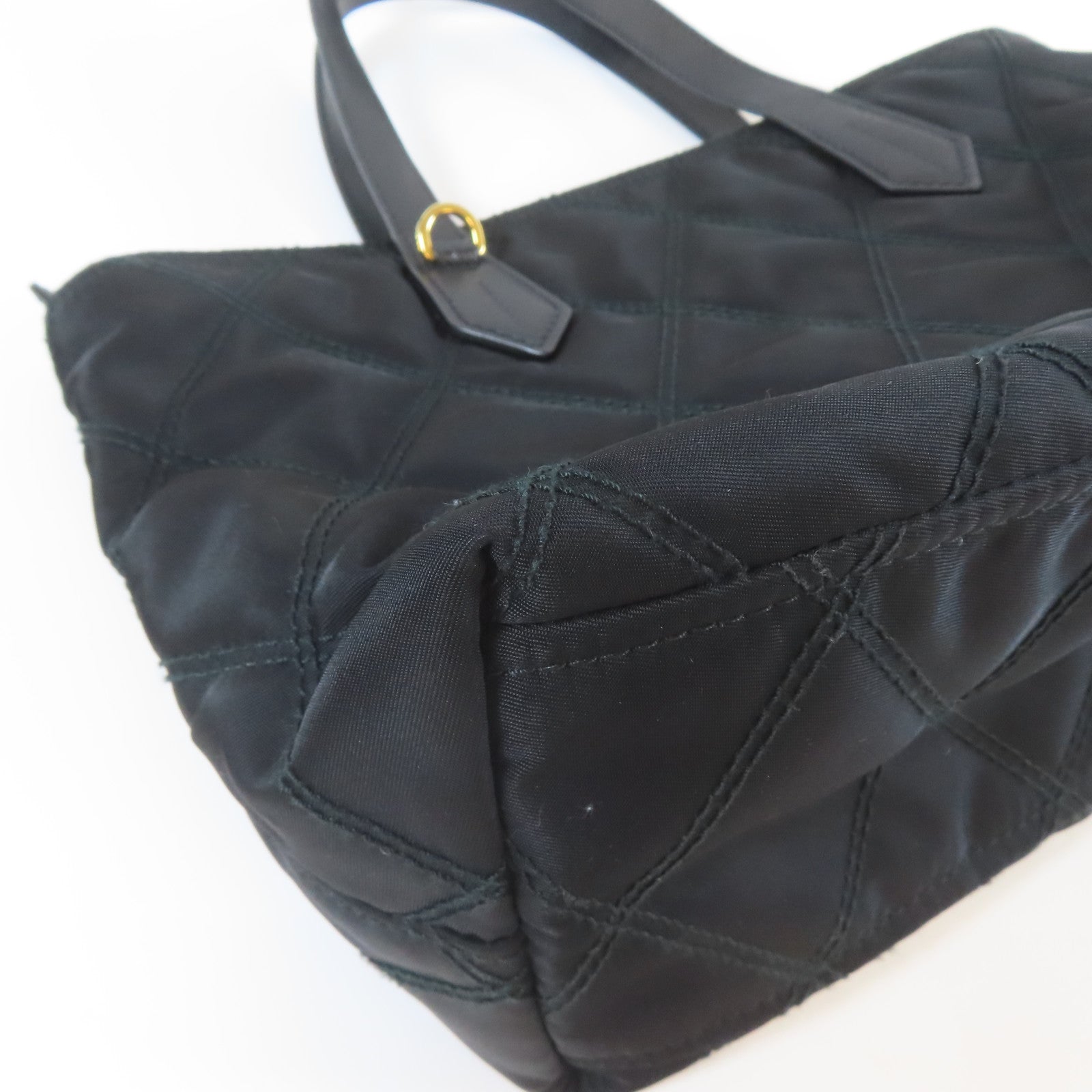 PRADA 尼龍Shoulder Bag金扣手挽肩背兩用袋黑色
