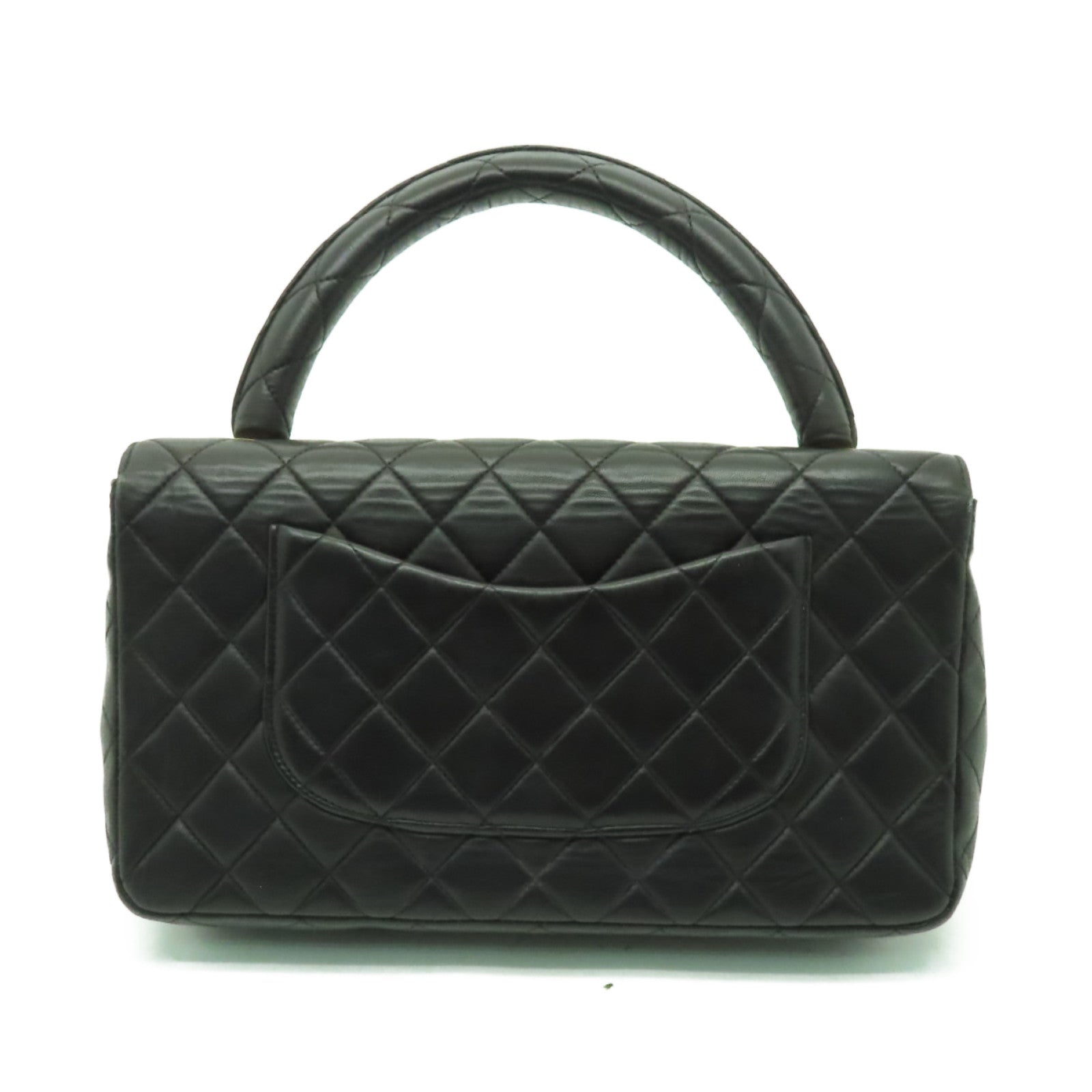 CHANEL **【清倉大減價】菱格羊皮皮革Handbag金扣手挽袋黒色