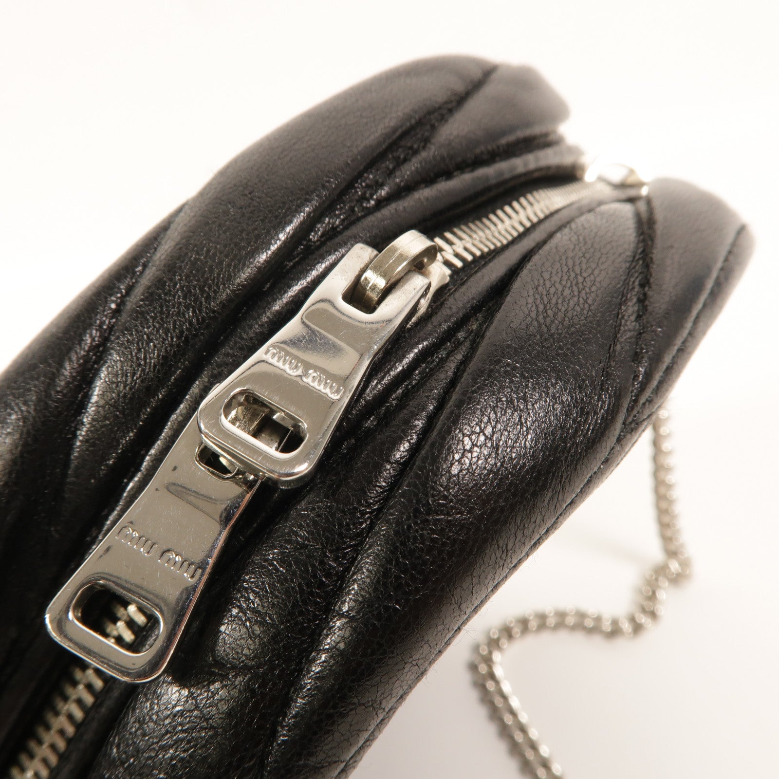 Miu Miu 羊皮皮革Shoulder Bag鏈帶肩背袋