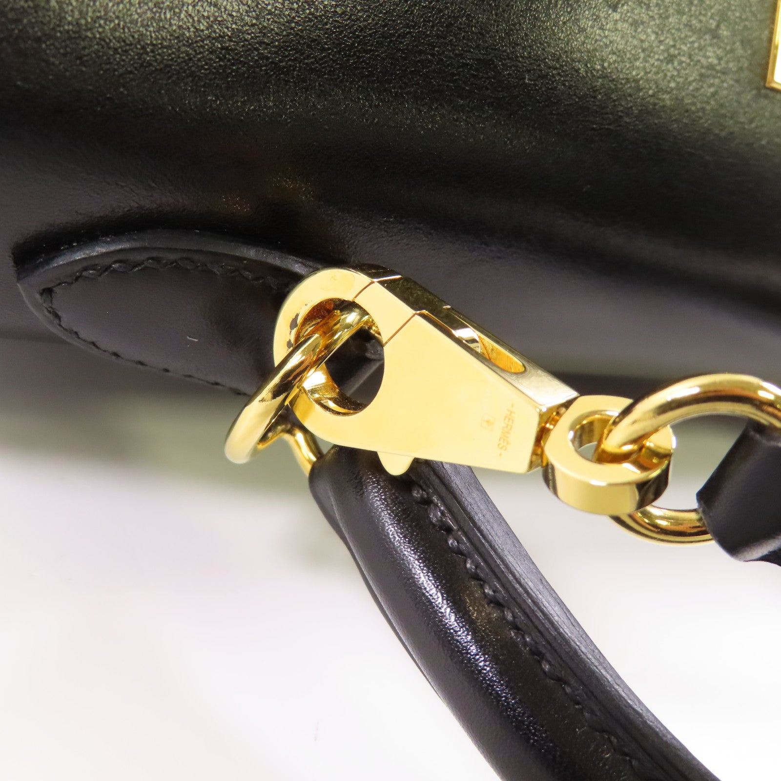 HERMES Boxcalf皮革Kelly 25金扣手挽肩背兩用袋Noir