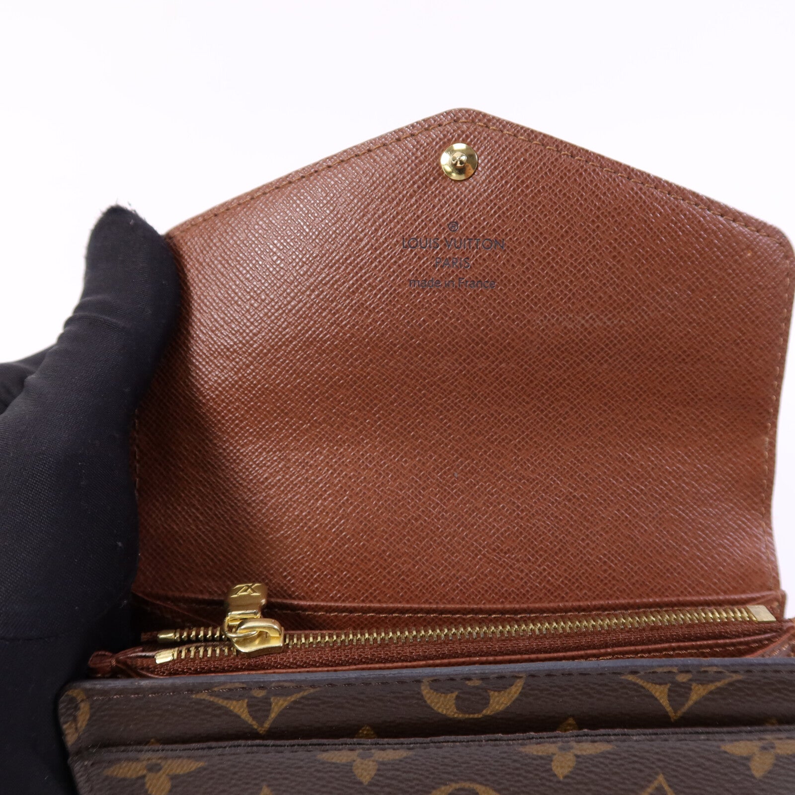 LOUIS VUITTON Monogram Sarah Compact Wallet金扣錢包