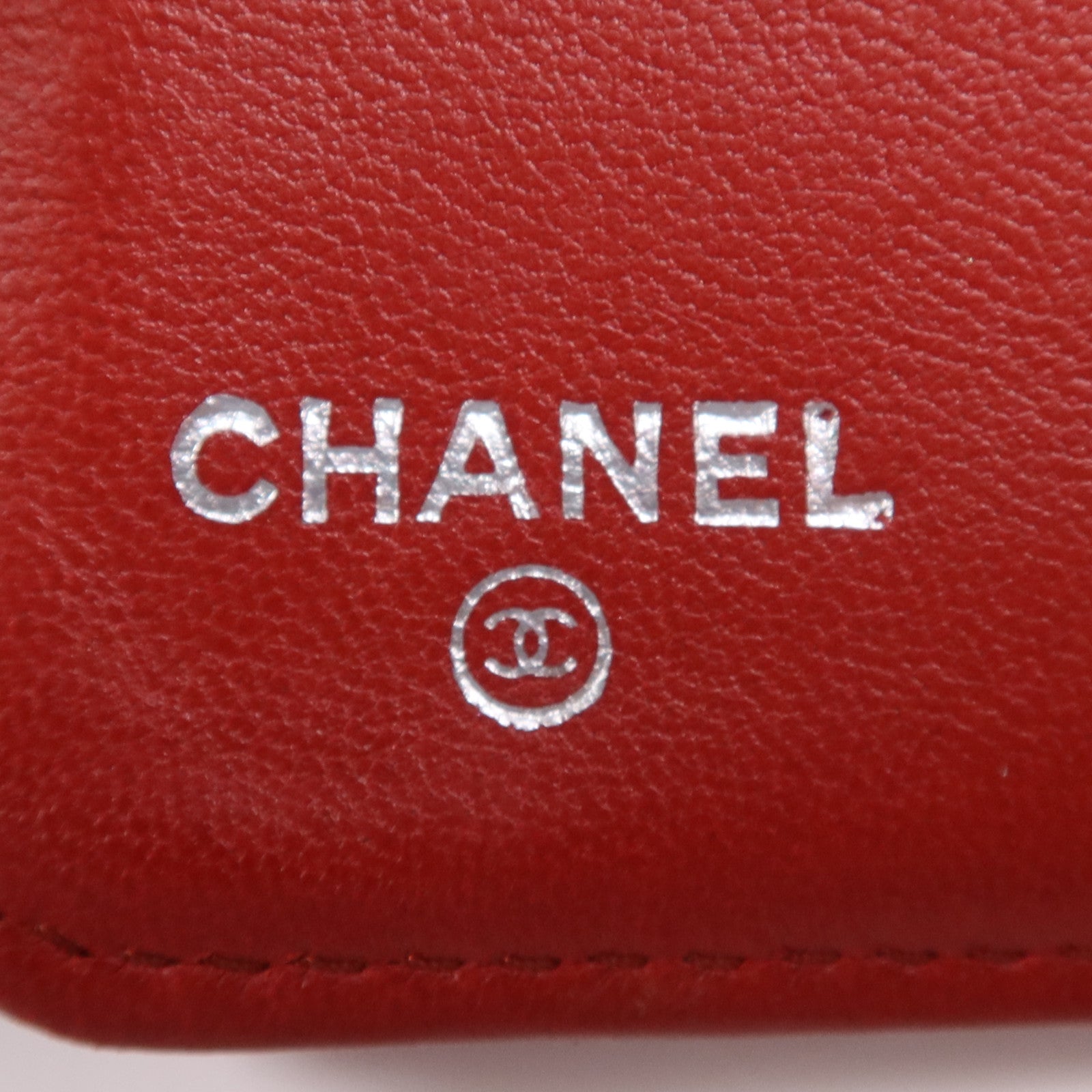 CHANEL 羊皮皮革Long Wallet銀扣長錢包