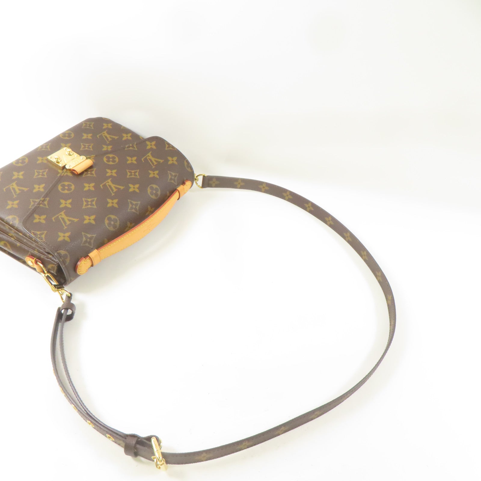 LOUIS VUITTON Monogram Pochette Metis金扣手挽肩背兩用袋啡色