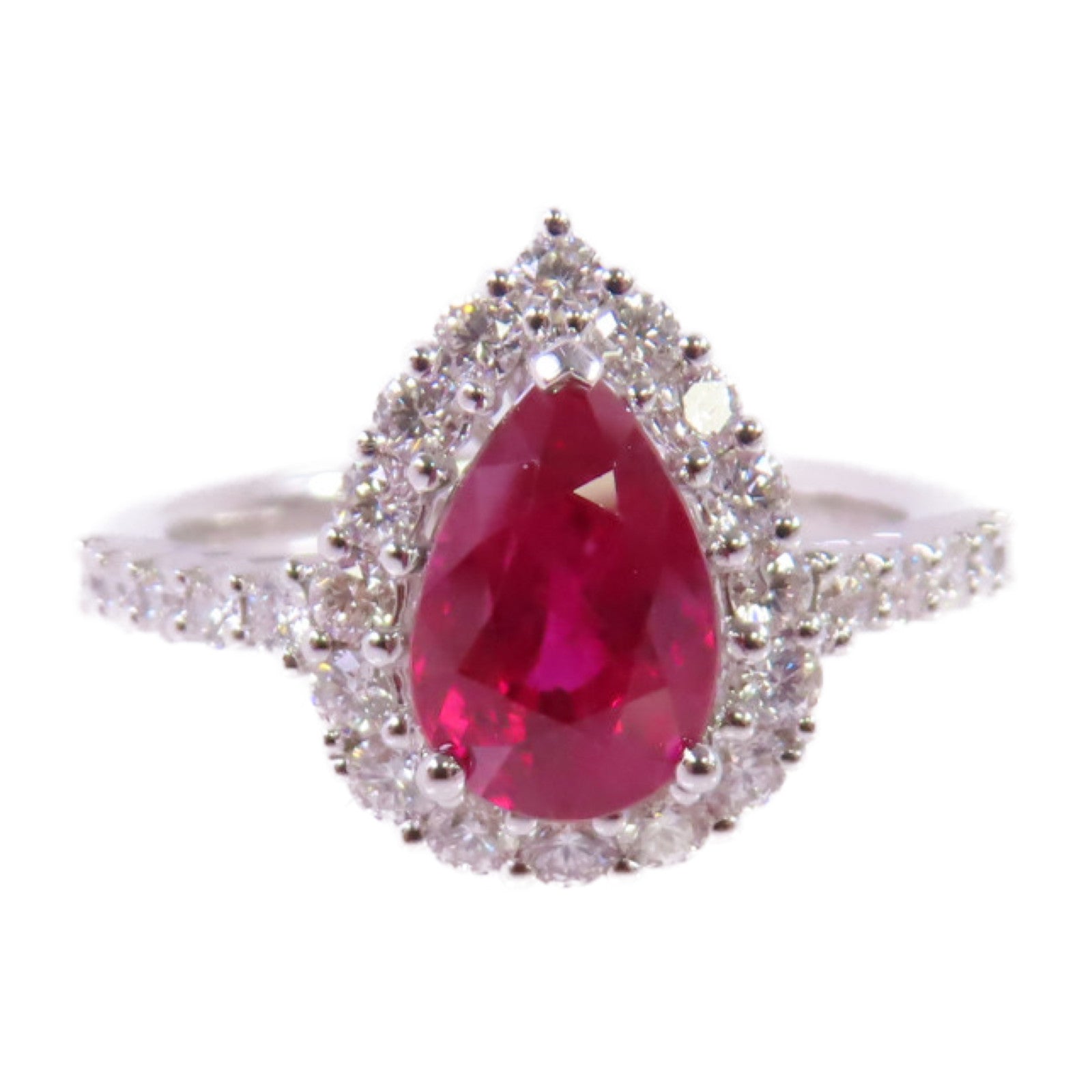JEWELRY 【激減優惠】18K白金/1.77ct紅寶石/0.53ct鑽石Ruby Diamond Ring戒指US#5.75