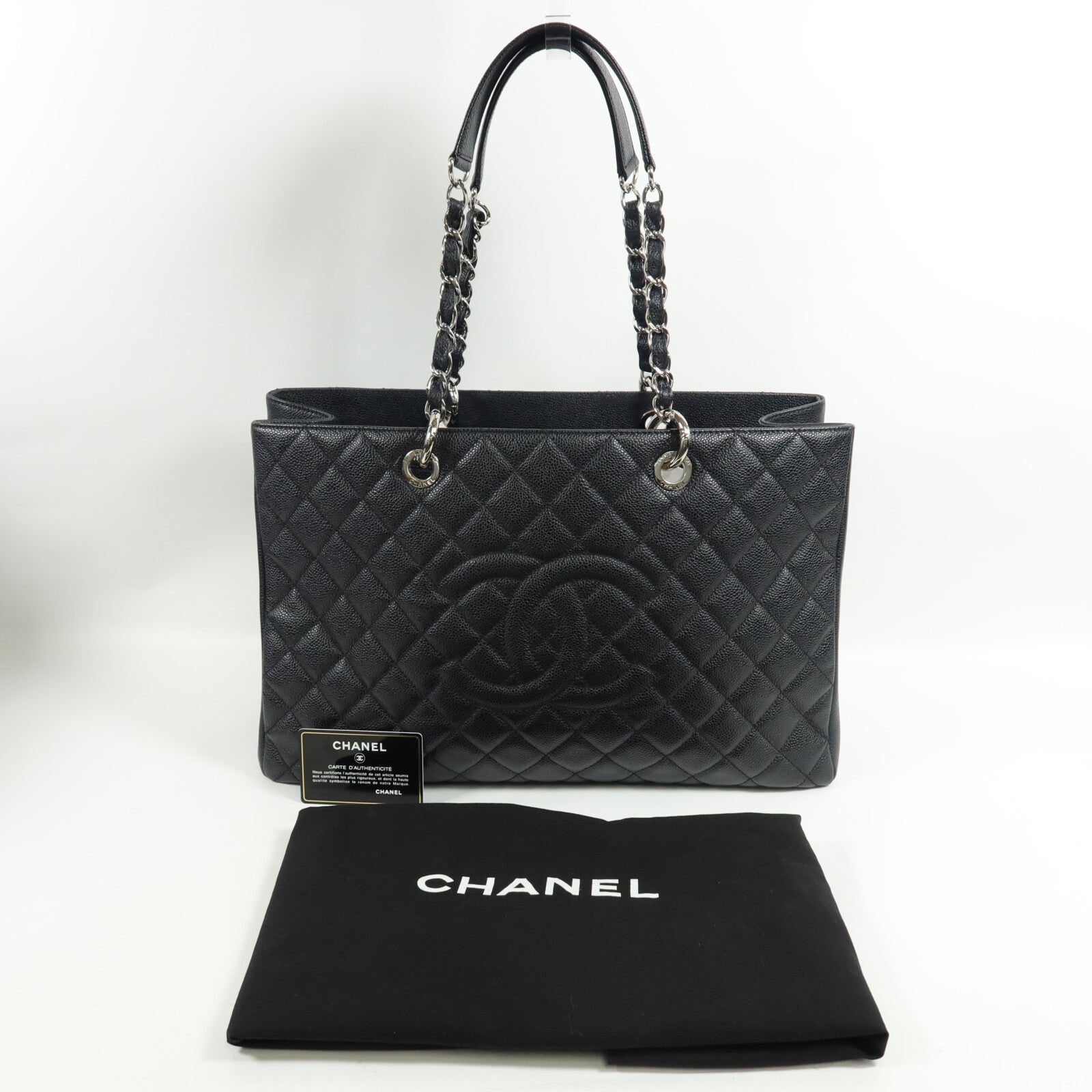 CHANEL 牛皮皮革GST XL鏈帶肩背袋