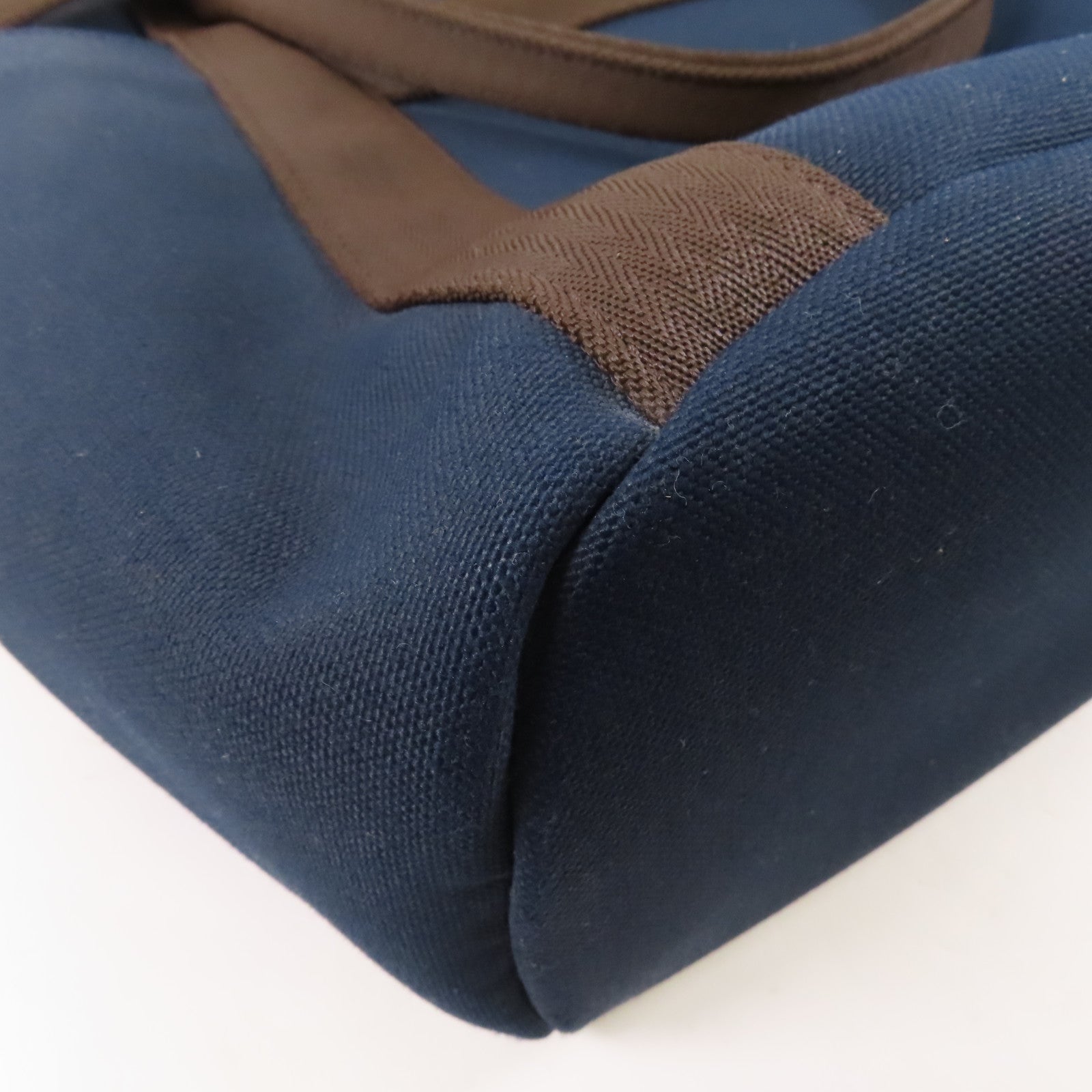 HERMES 【激減優惠】帆布Pansage Groom手挽肩背兩用袋Blue Navy/Feu