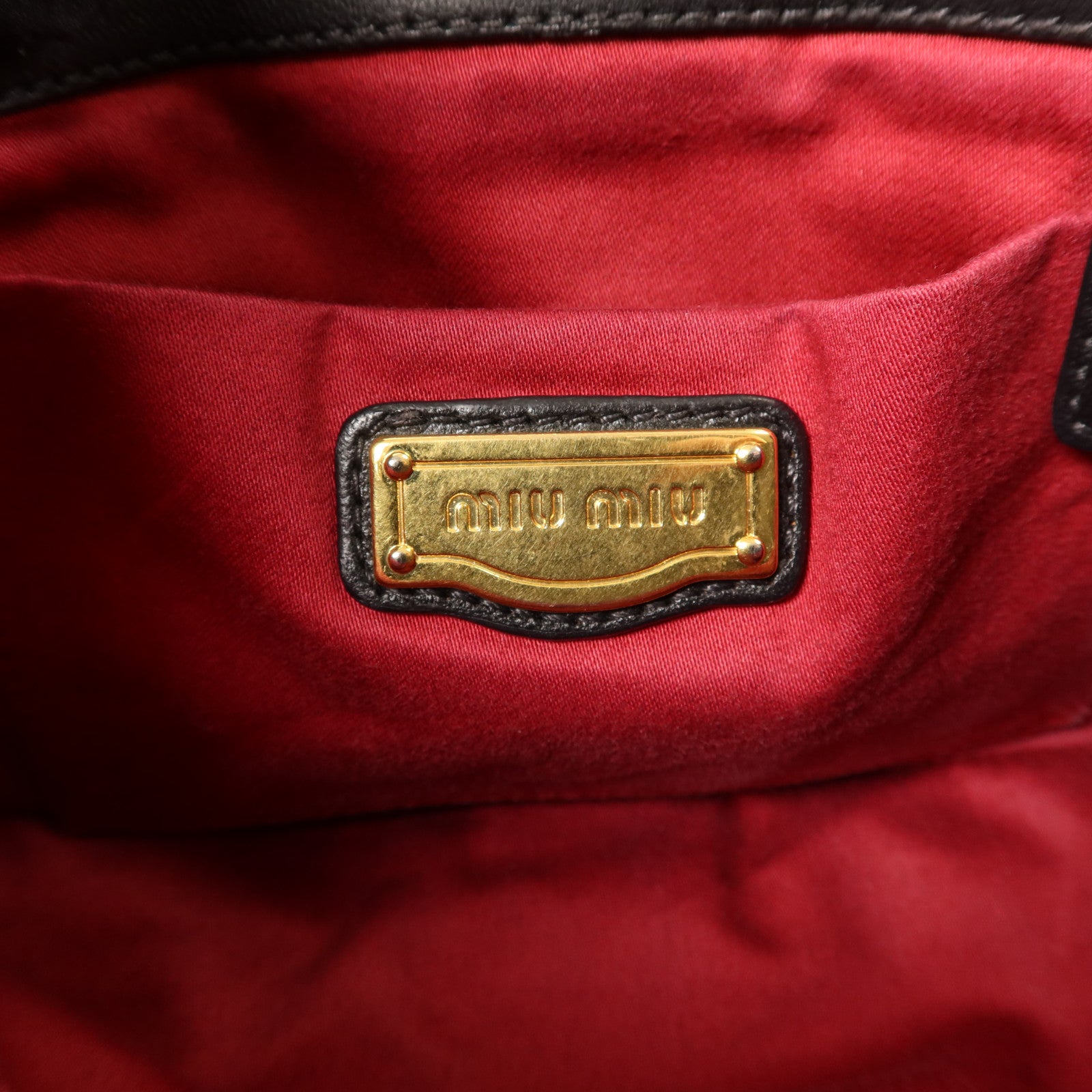 Miu Miu 牛皮皮革2 Way Shoulder Bag金扣手挽肩背兩用袋