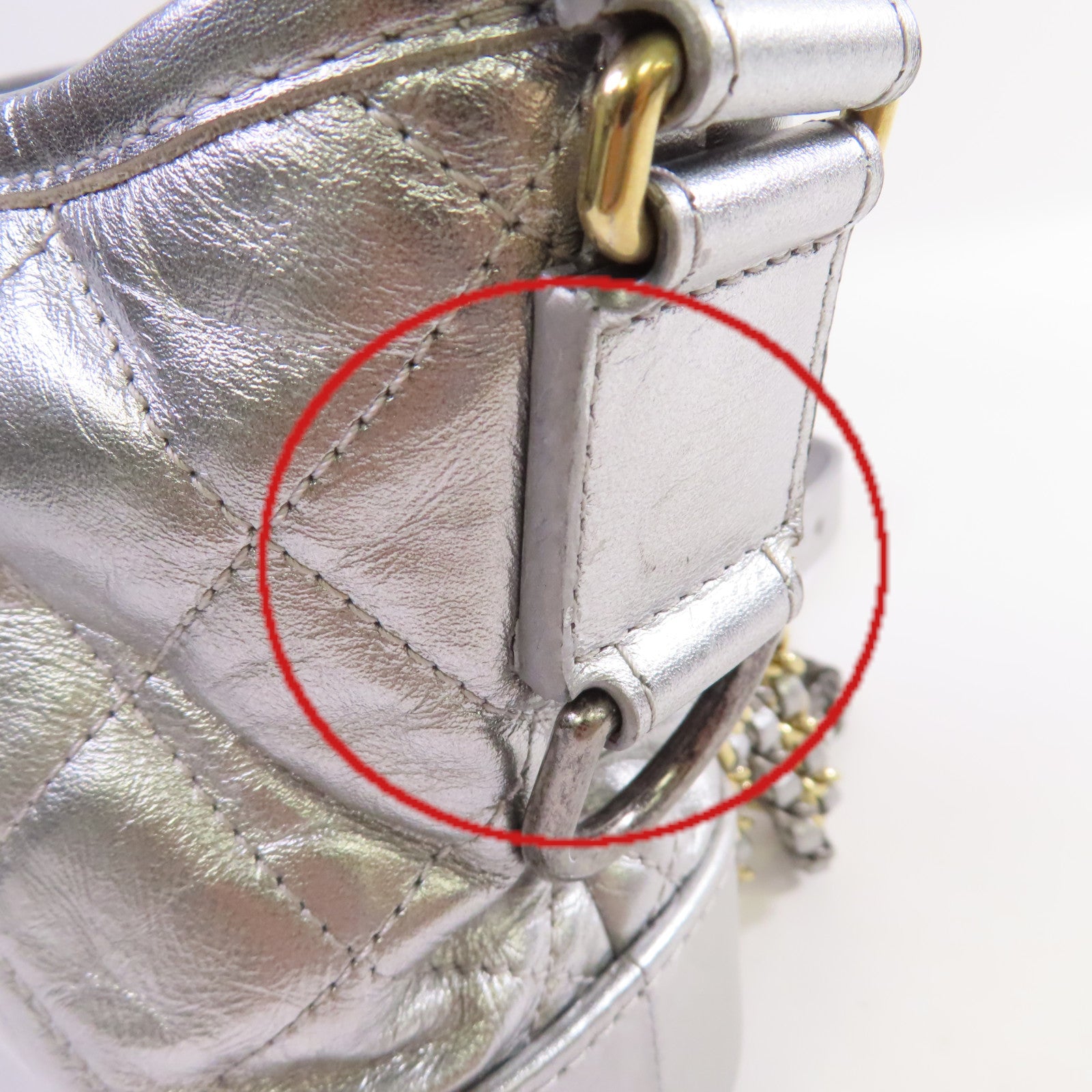 CHANEL 【激減優惠】菱格牛皮皮革Gabrielle Small Chain Shoulder Bag鏈帶肩背袋銀色