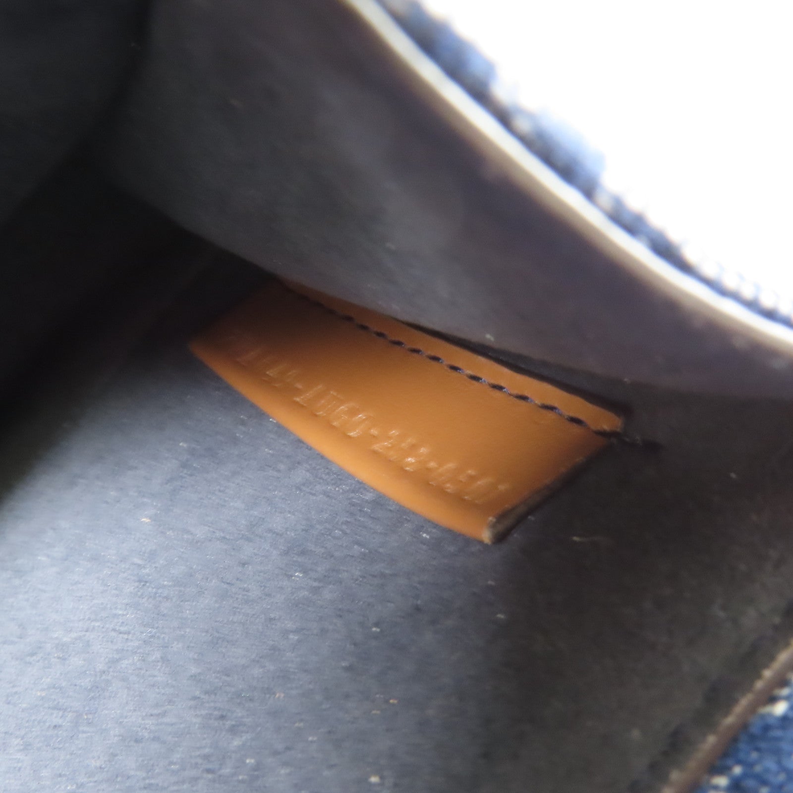 FENDI 帆布Double Baguette銀扣肩背袋藍色/棕色