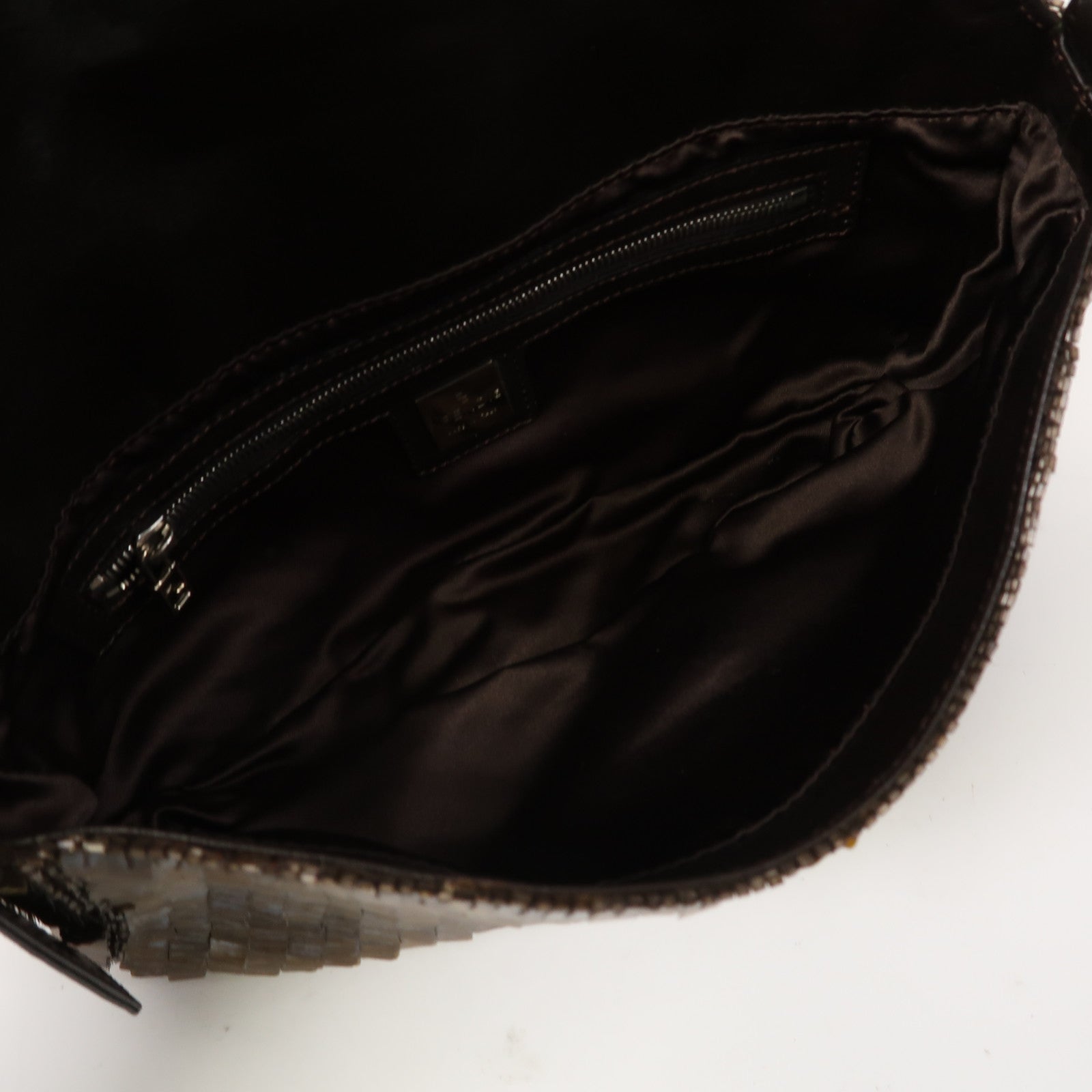 FENDI 珠片Baguette金扣肩背袋啡色