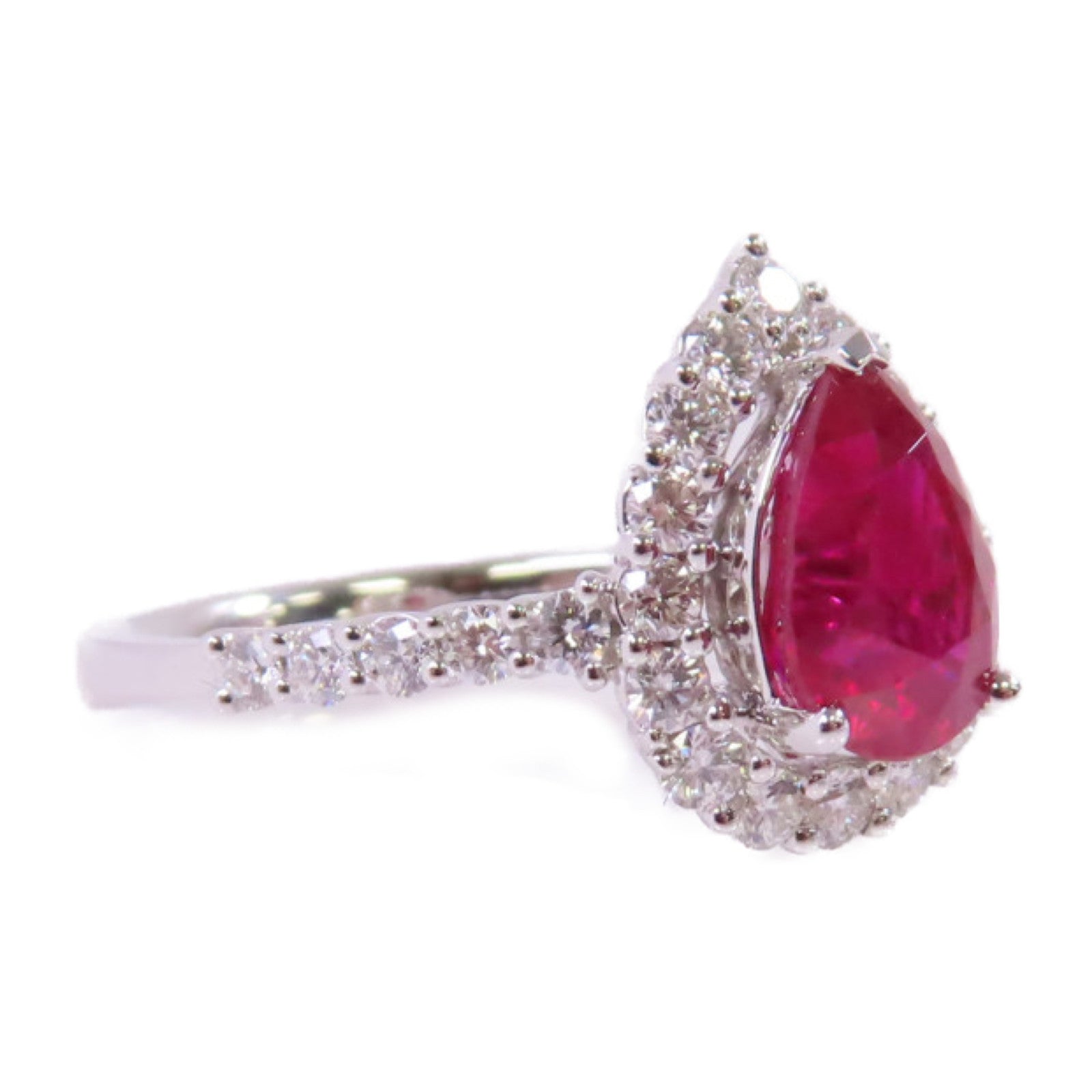 JEWELRY 【激減優惠】18K白金/1.77ct紅寶石/0.53ct鑽石Ruby Diamond Ring戒指US#5.75