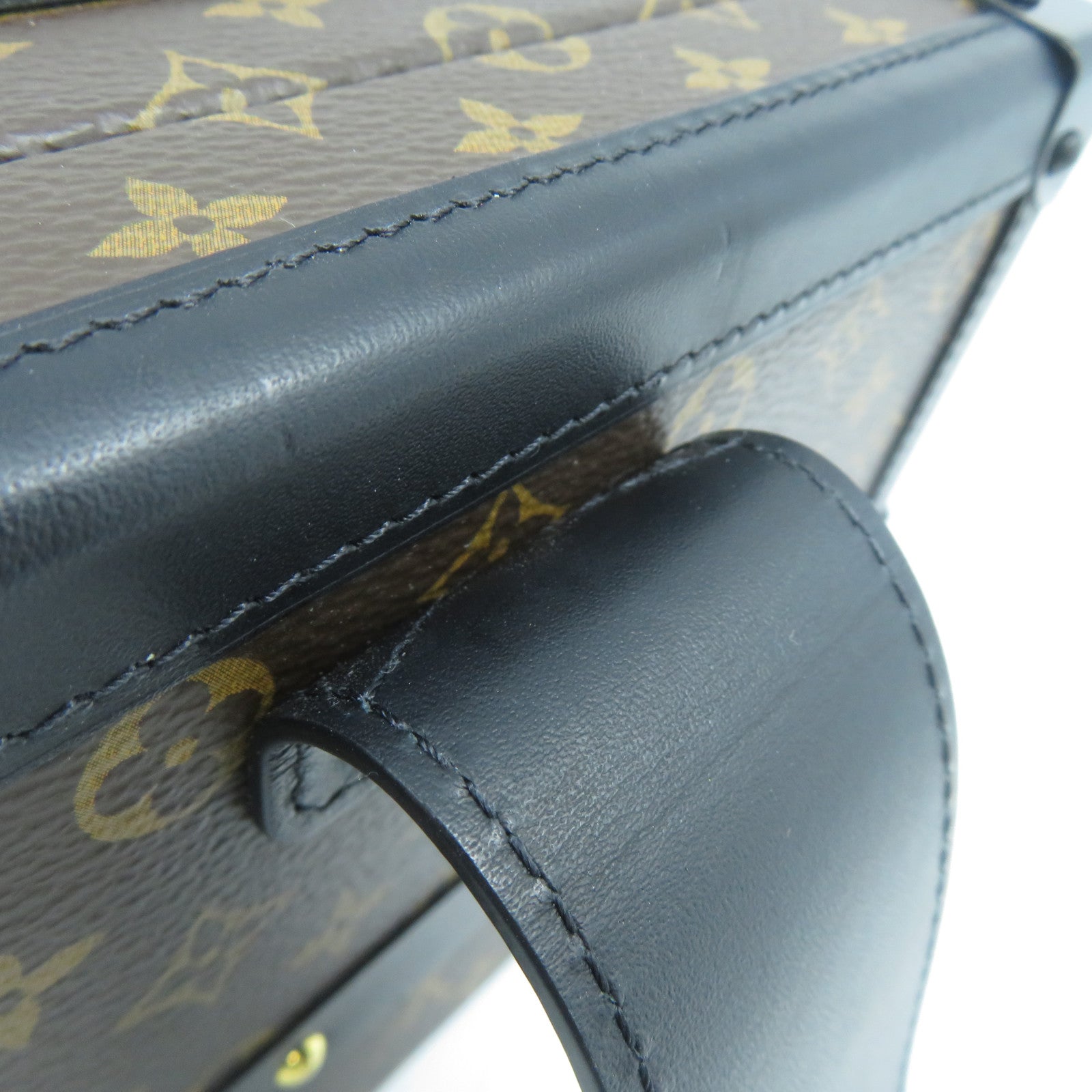 LOUIS VUITTON Monogram Petite Malle金扣肩背袋啡色/黑色