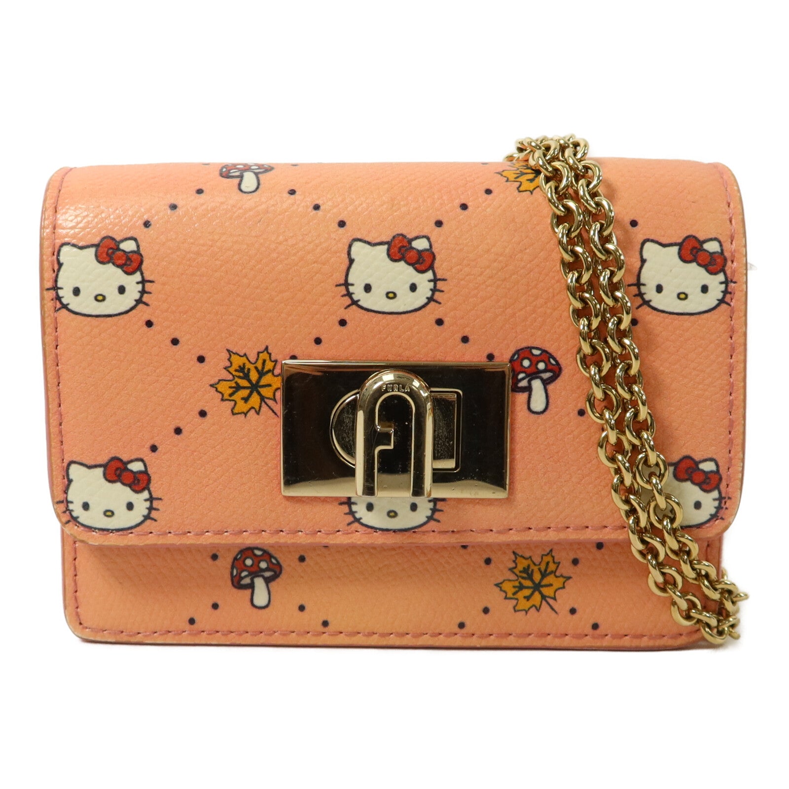 Furla 牛皮皮革1927 Mini Pochette鏈帶肩背袋