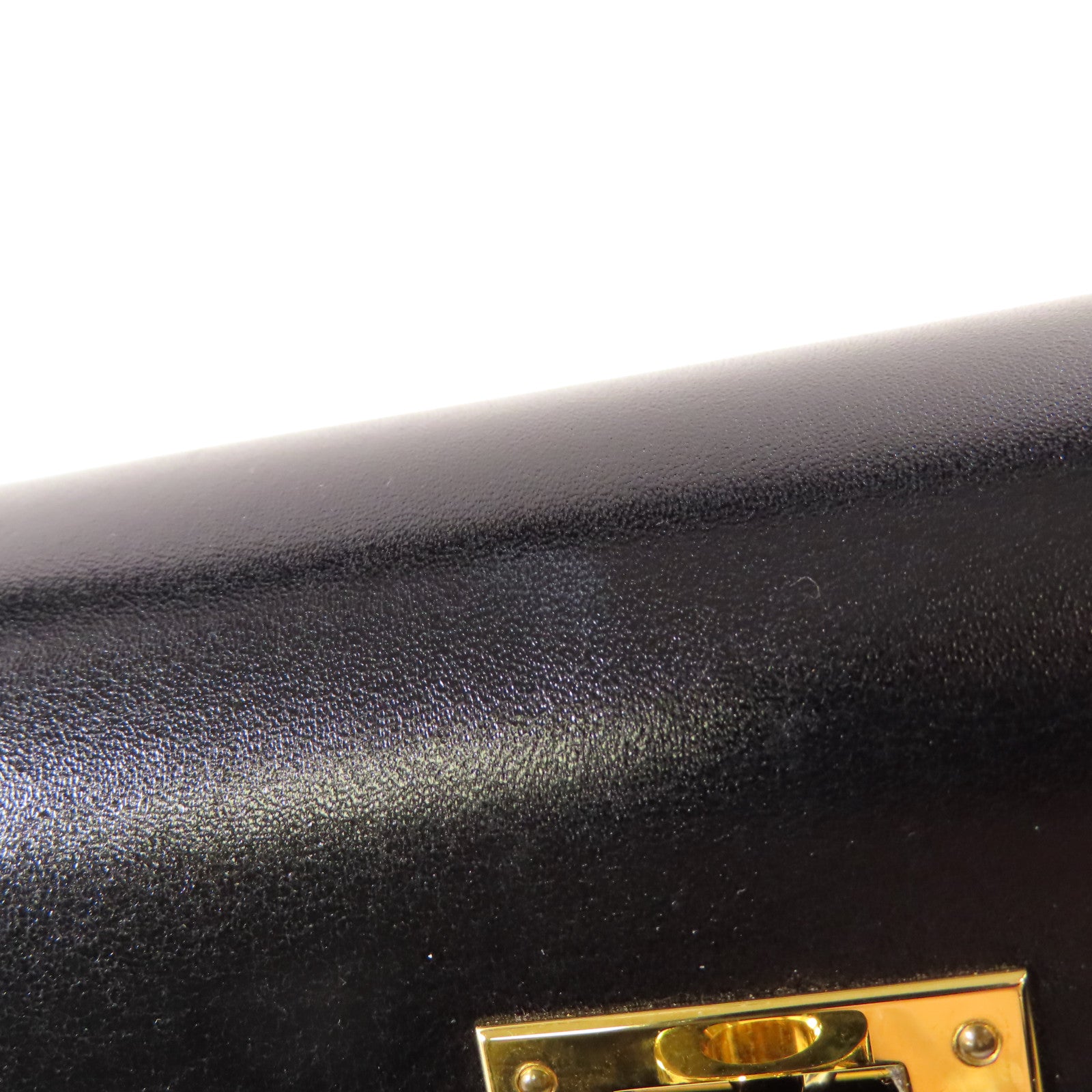 HERMES Boxcalf皮革Kelly 25金扣手挽肩背兩用袋Noir