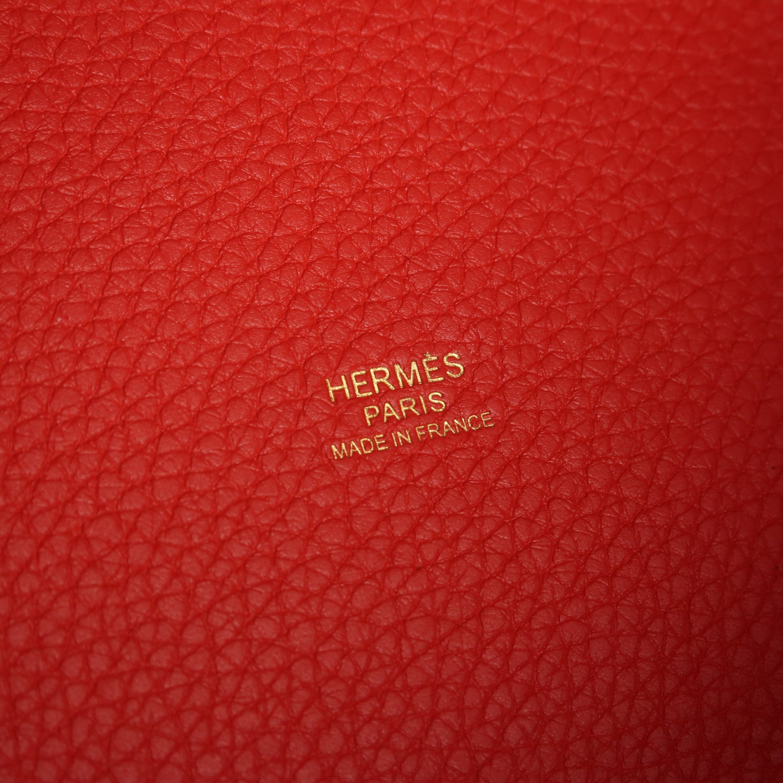 HERMES Clemence皮革Picotin MM手挽袋Vermillon