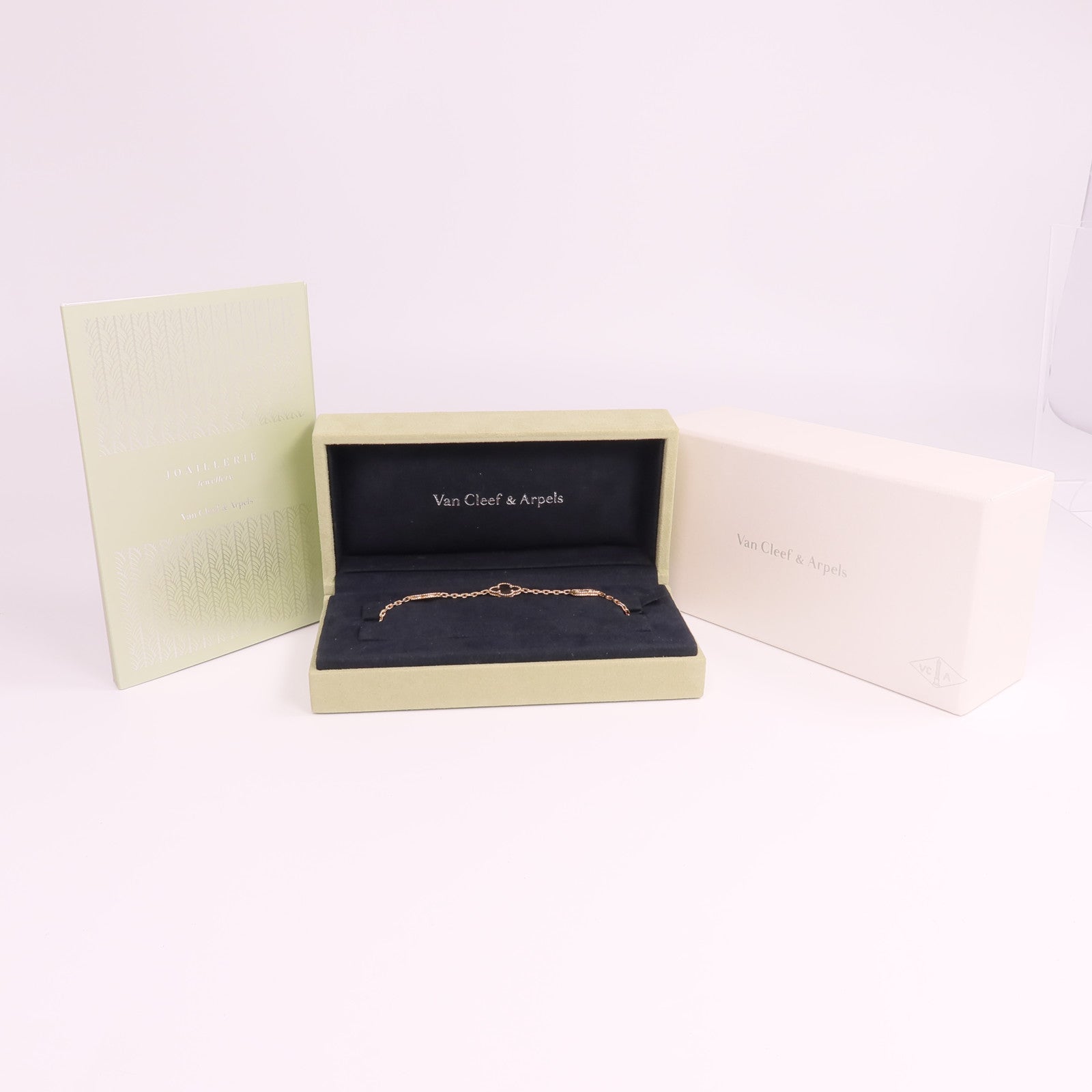 Van Cleef & Arpels 18K玫瑰金Vintage Alhambra Bracelet 5 Motifs珍珠母貝/鑽石手鏈