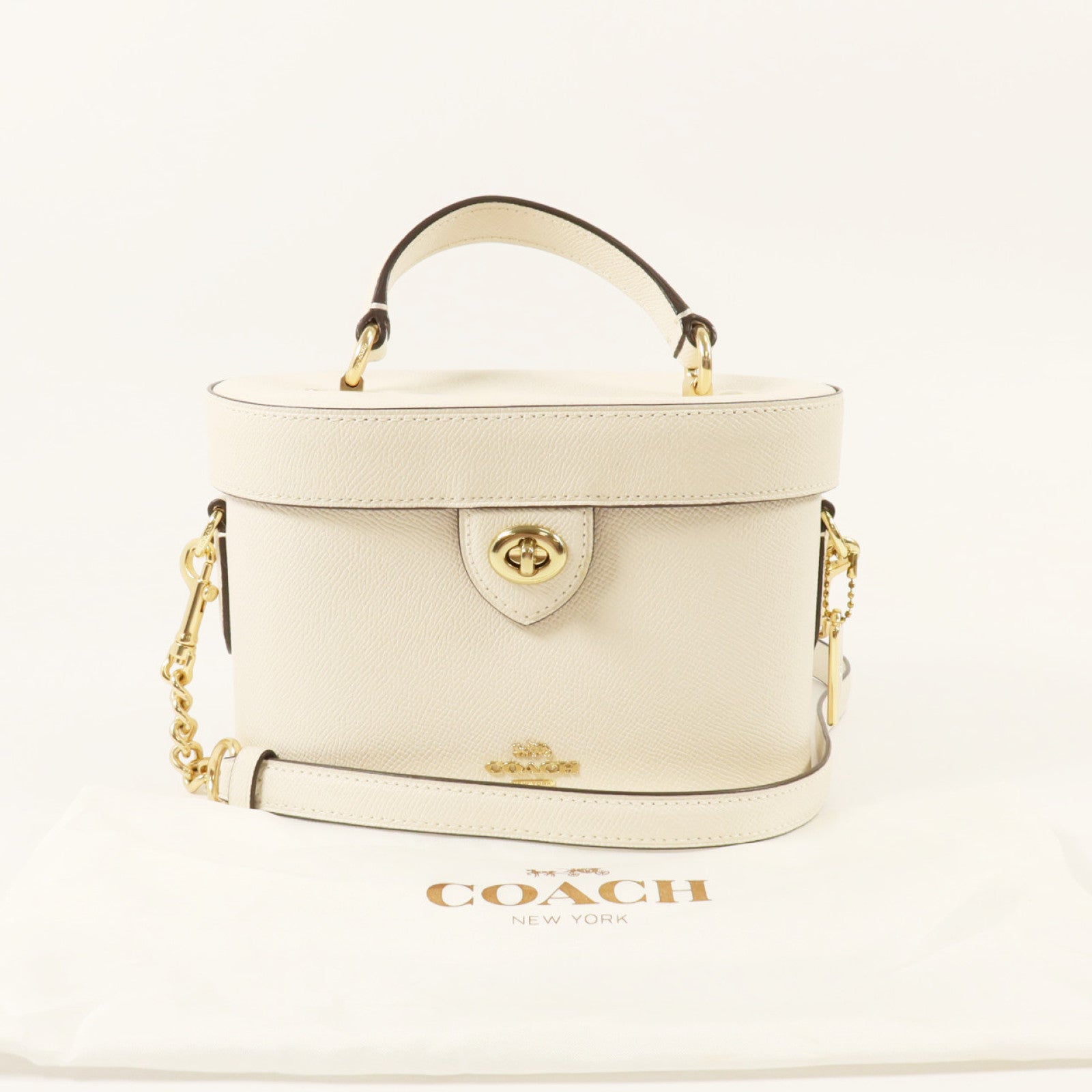 COACH 牛皮皮革2Way Shoulder Bag金扣手挽肩背兩用袋